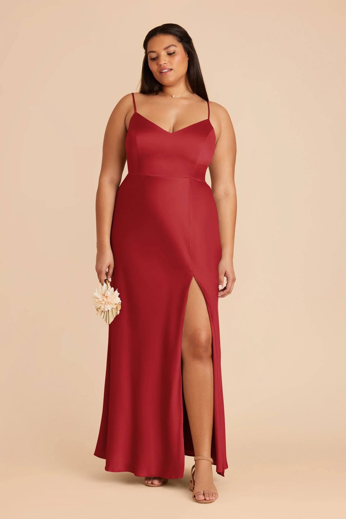 Jay Matte Satin Dress - Ruby Red - Image 6