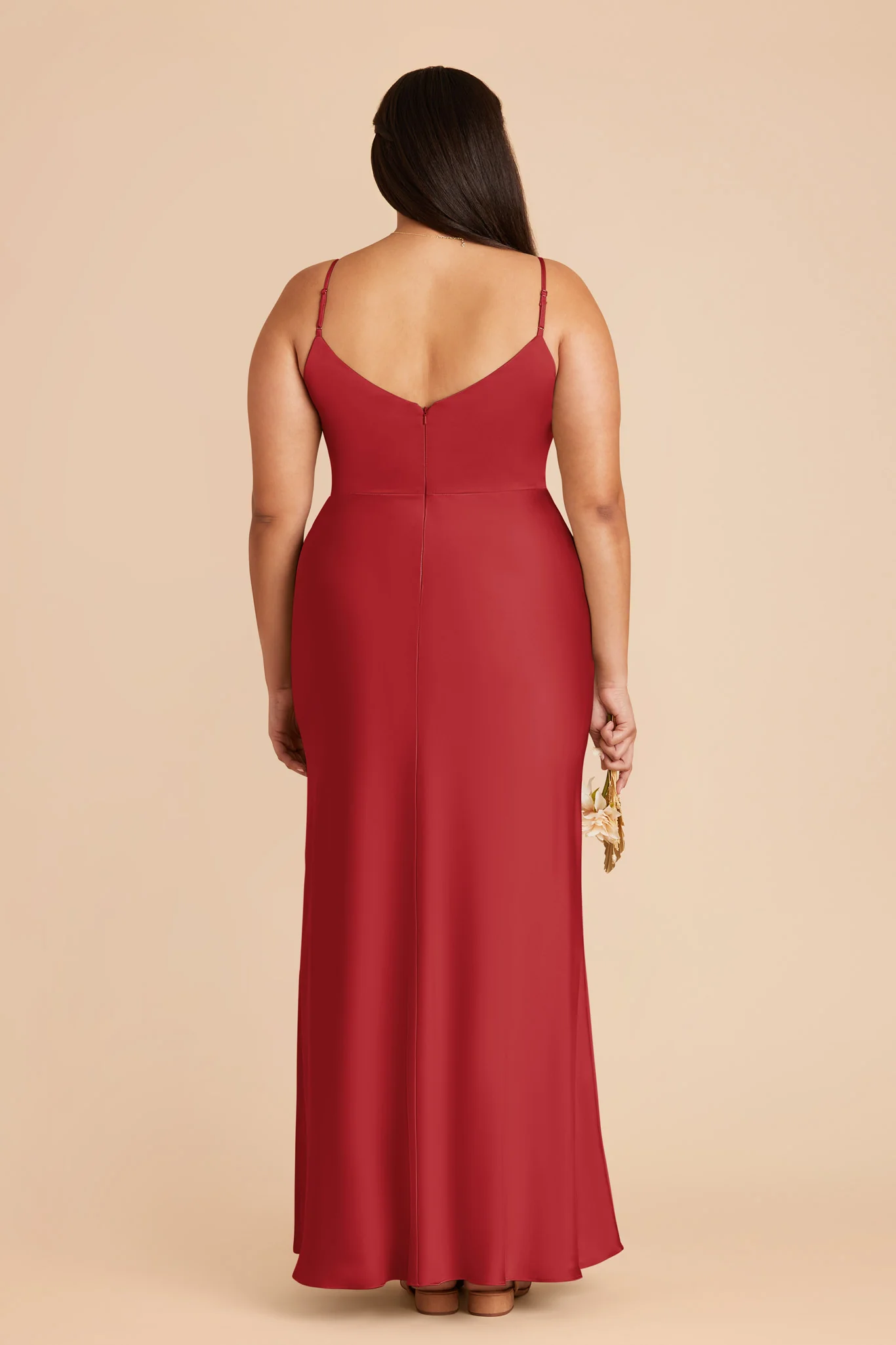 Jay Matte Satin Dress - Ruby Red - Image 8