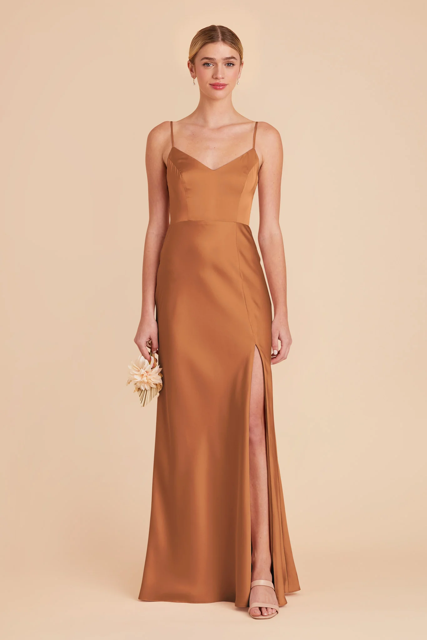 Jay Matte Satin Dress - Rust