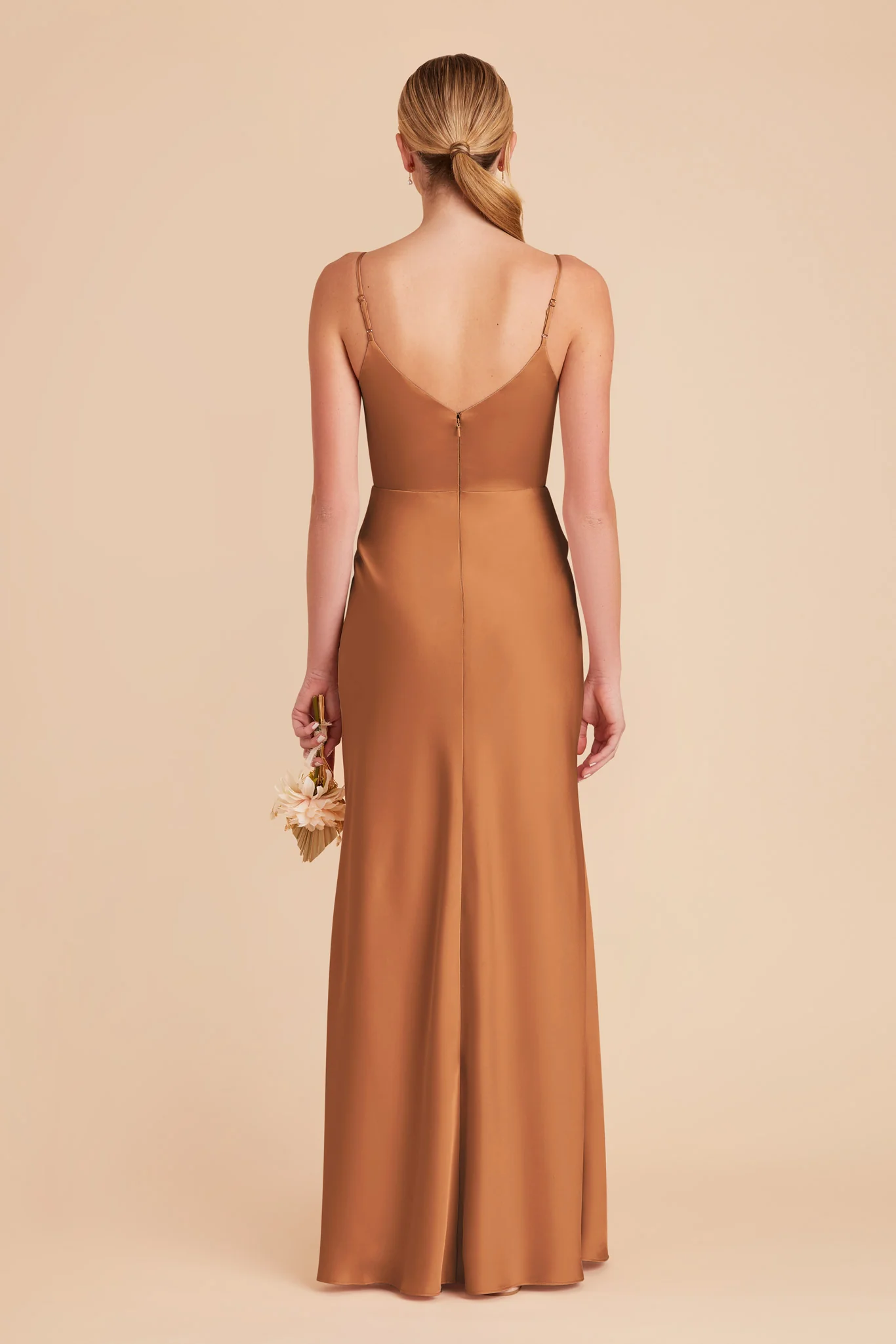 Jay Matte Satin Dress - Rust - Image 6