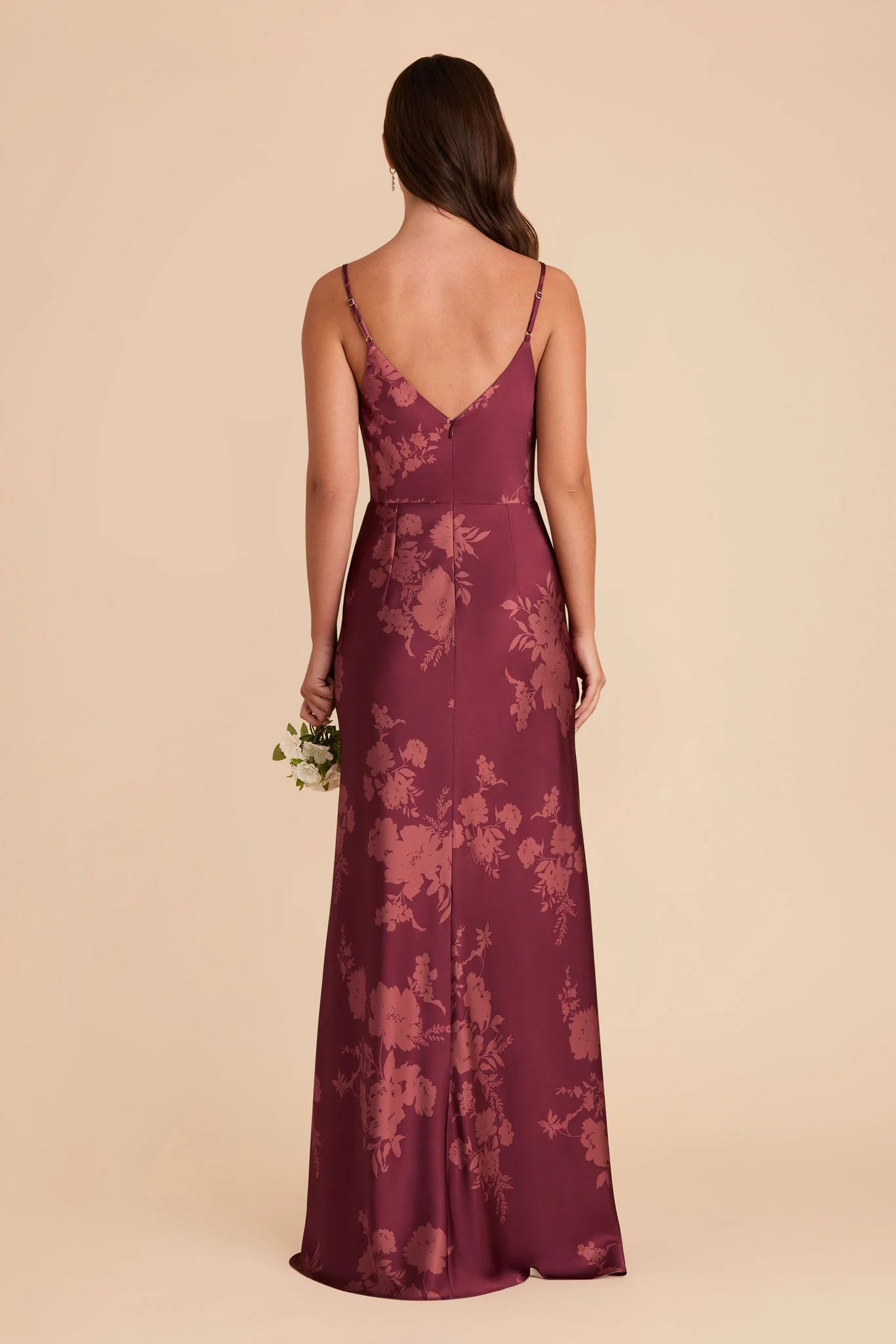 Jay Matte Satin Dress - Sangria Whimsical Blooms - Image 4