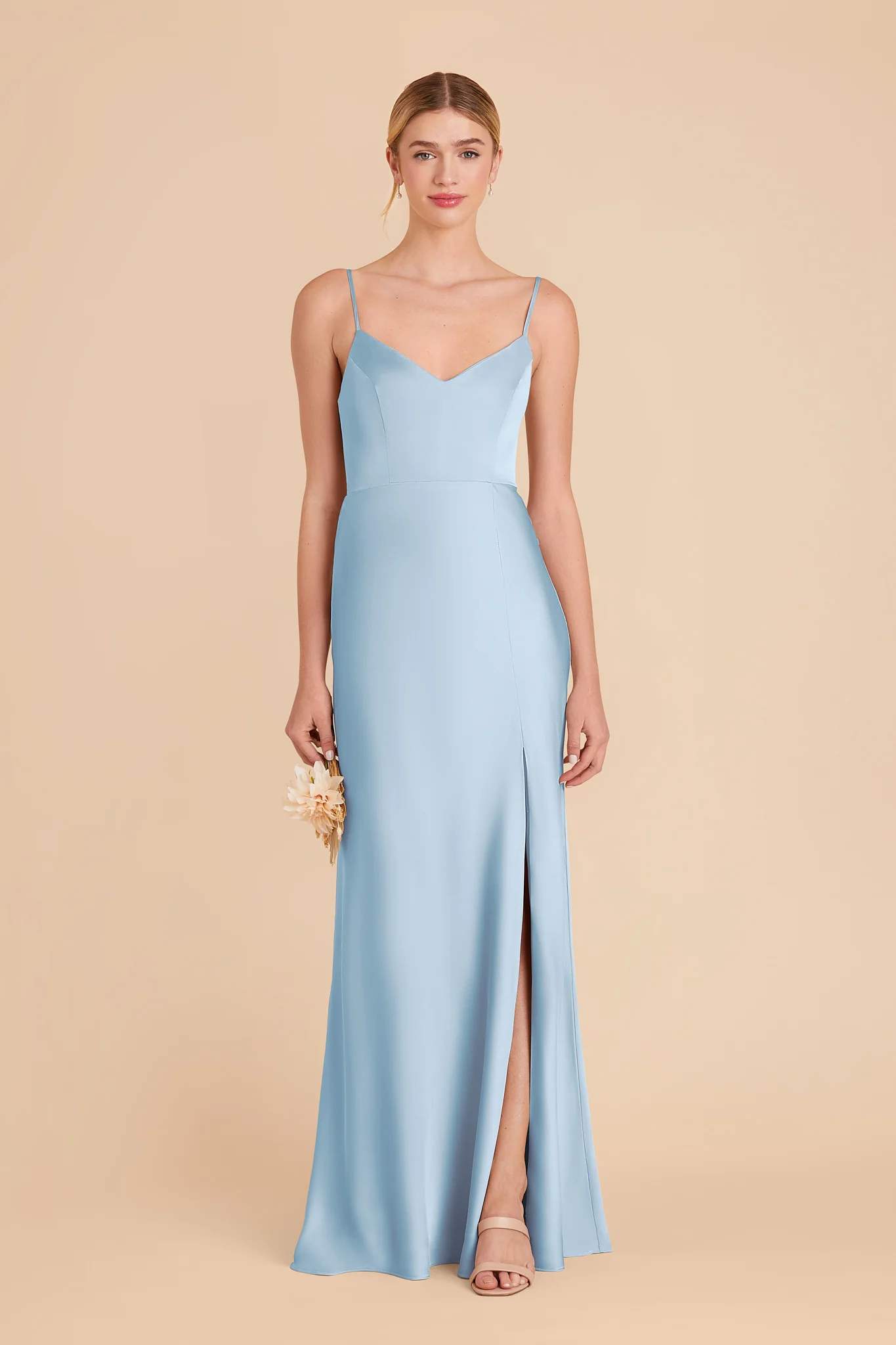 Jay Matte Satin Dress - Sky Blue