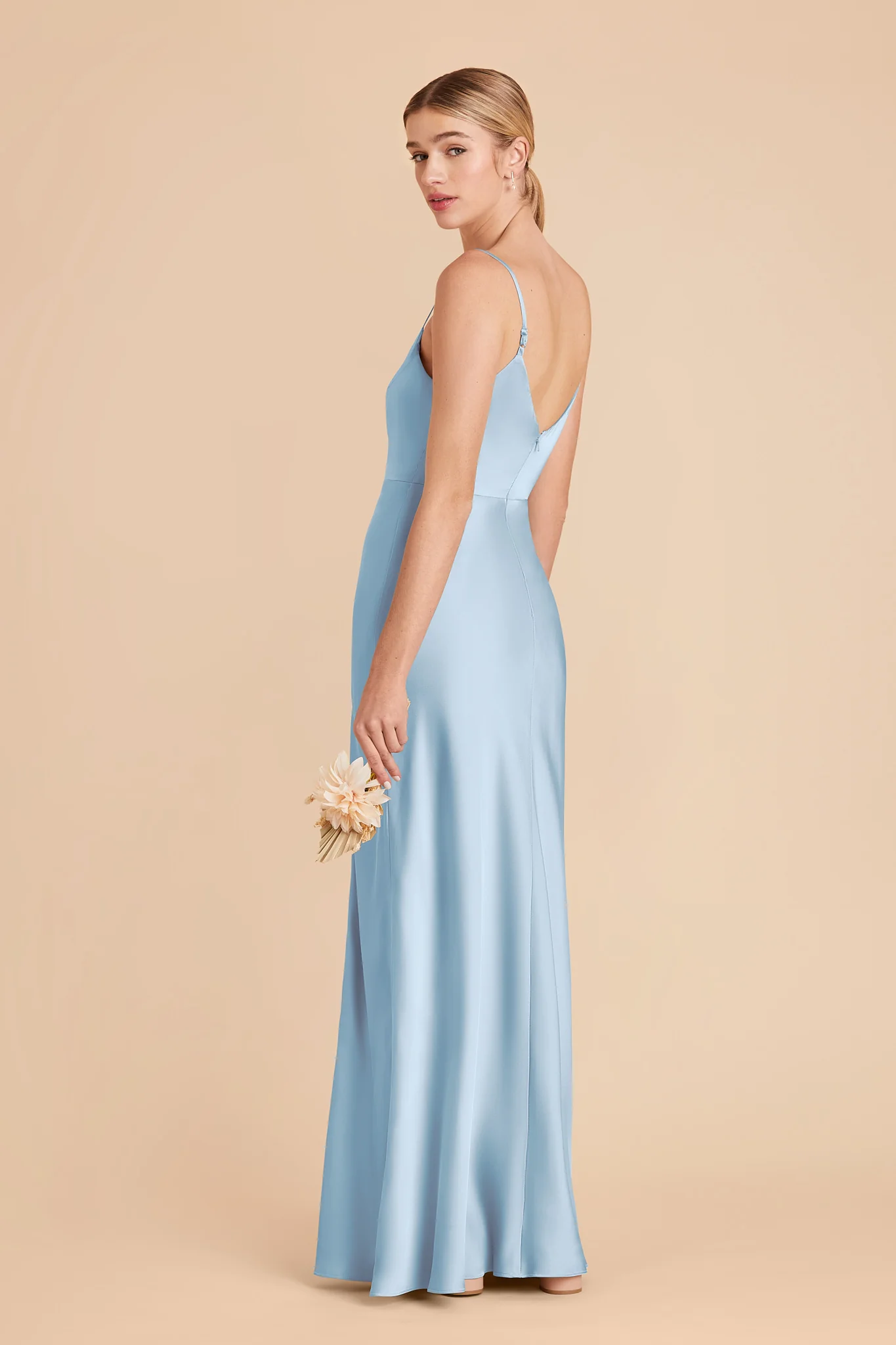 Jay Matte Satin Dress - Sky Blue - Image 4