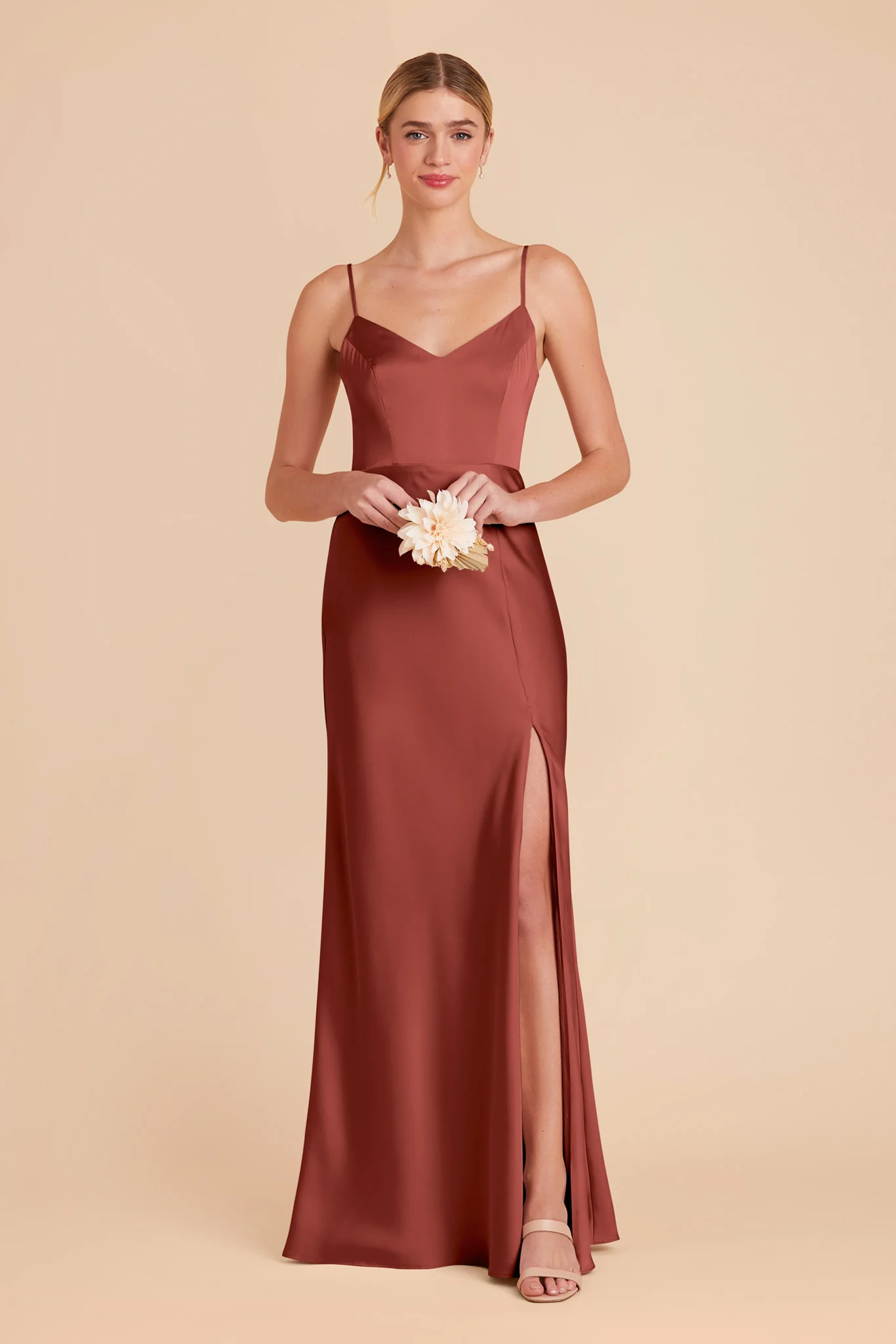 Jay Matte Satin Dress - Spice - Image 3