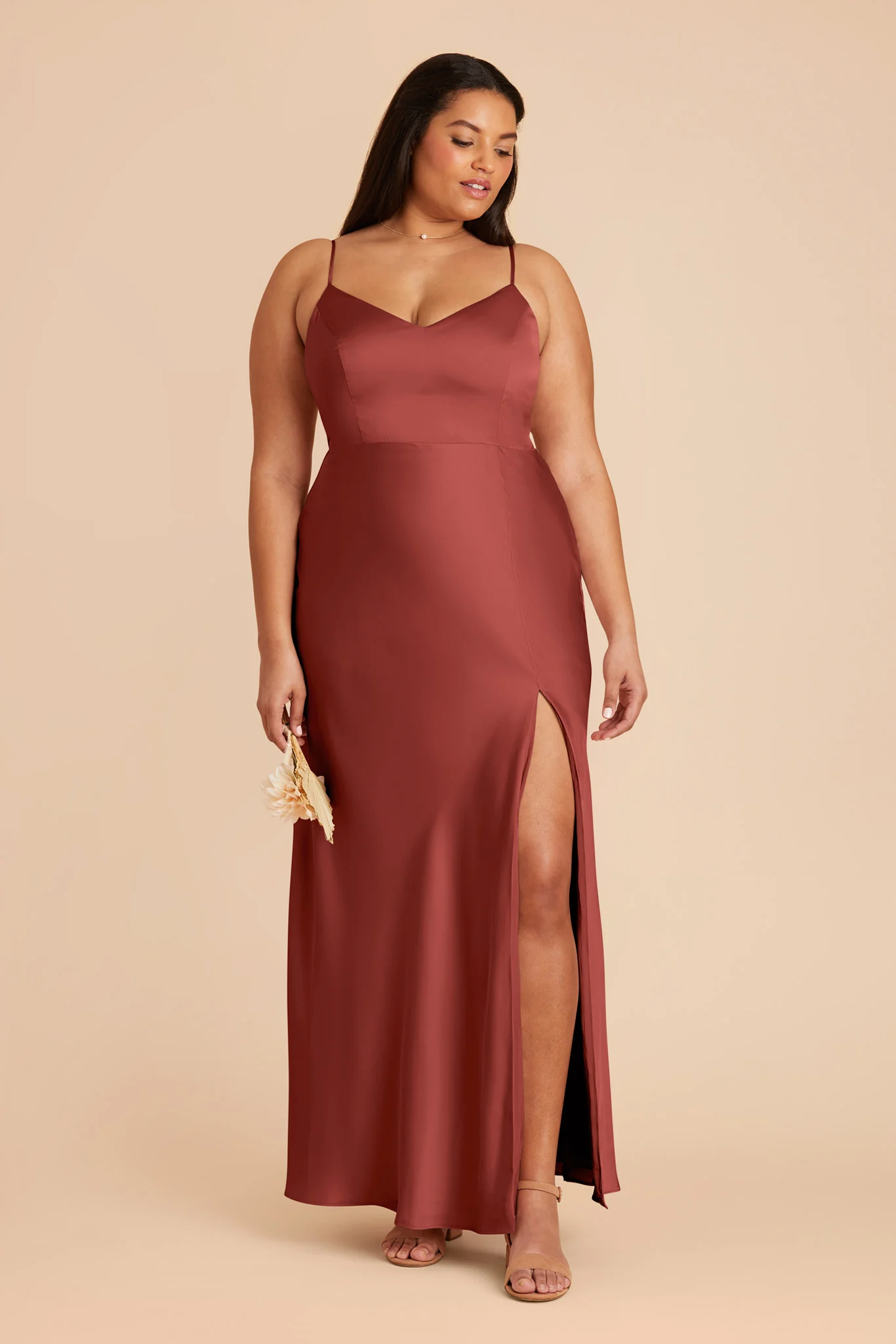 Jay Matte Satin Dress - Spice - Image 7
