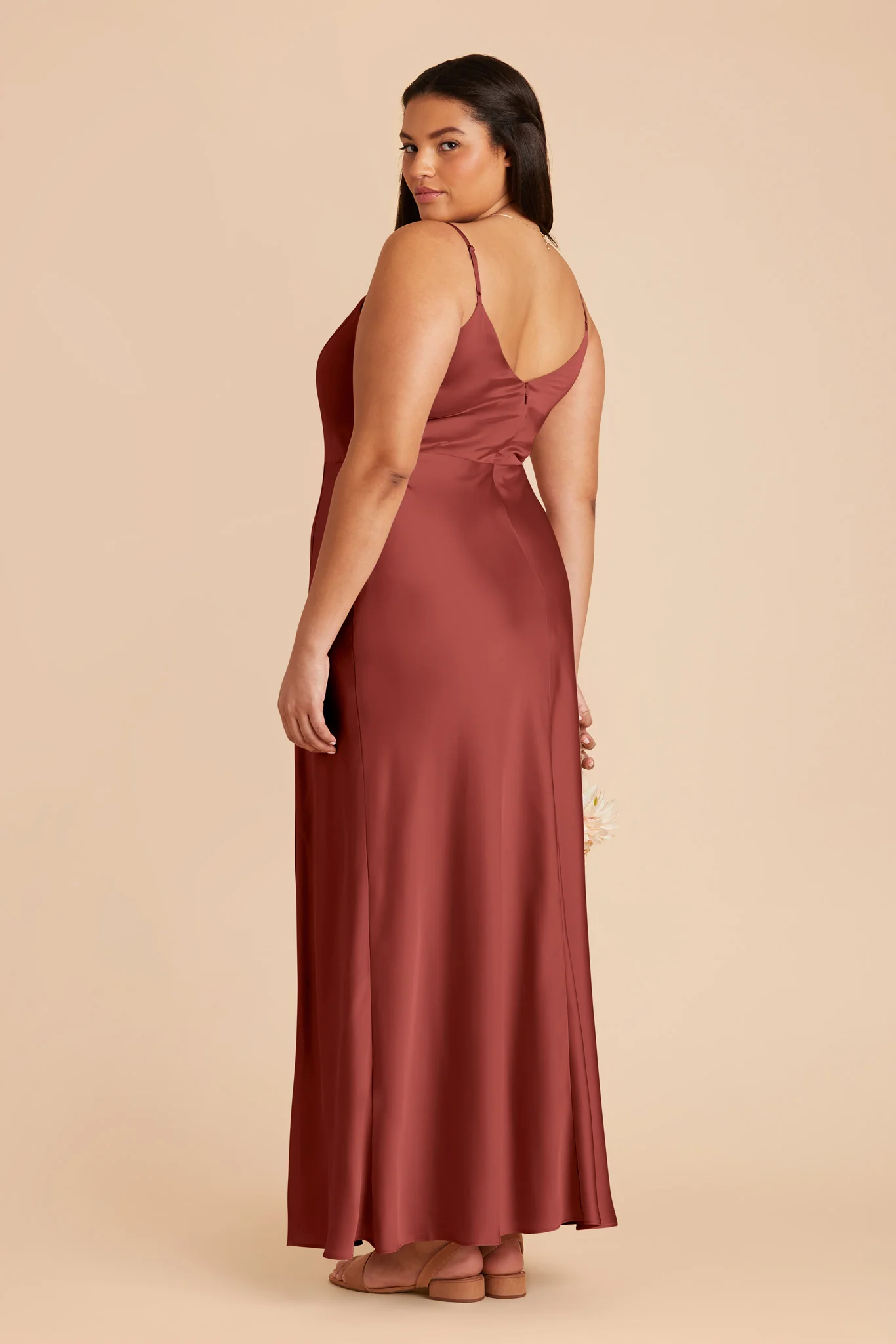 Jay Matte Satin Dress - Spice - Image 8