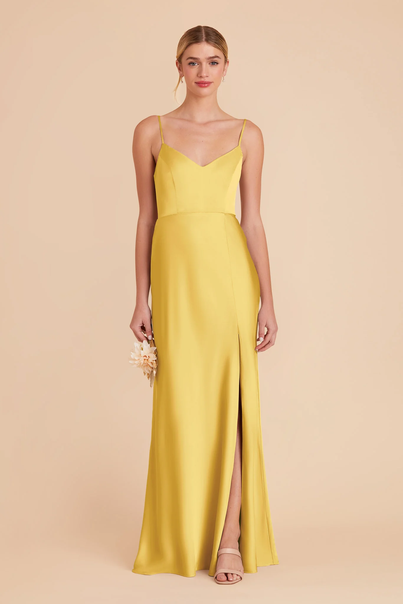 Jay Matte Satin Dress - Sunflower Yellow