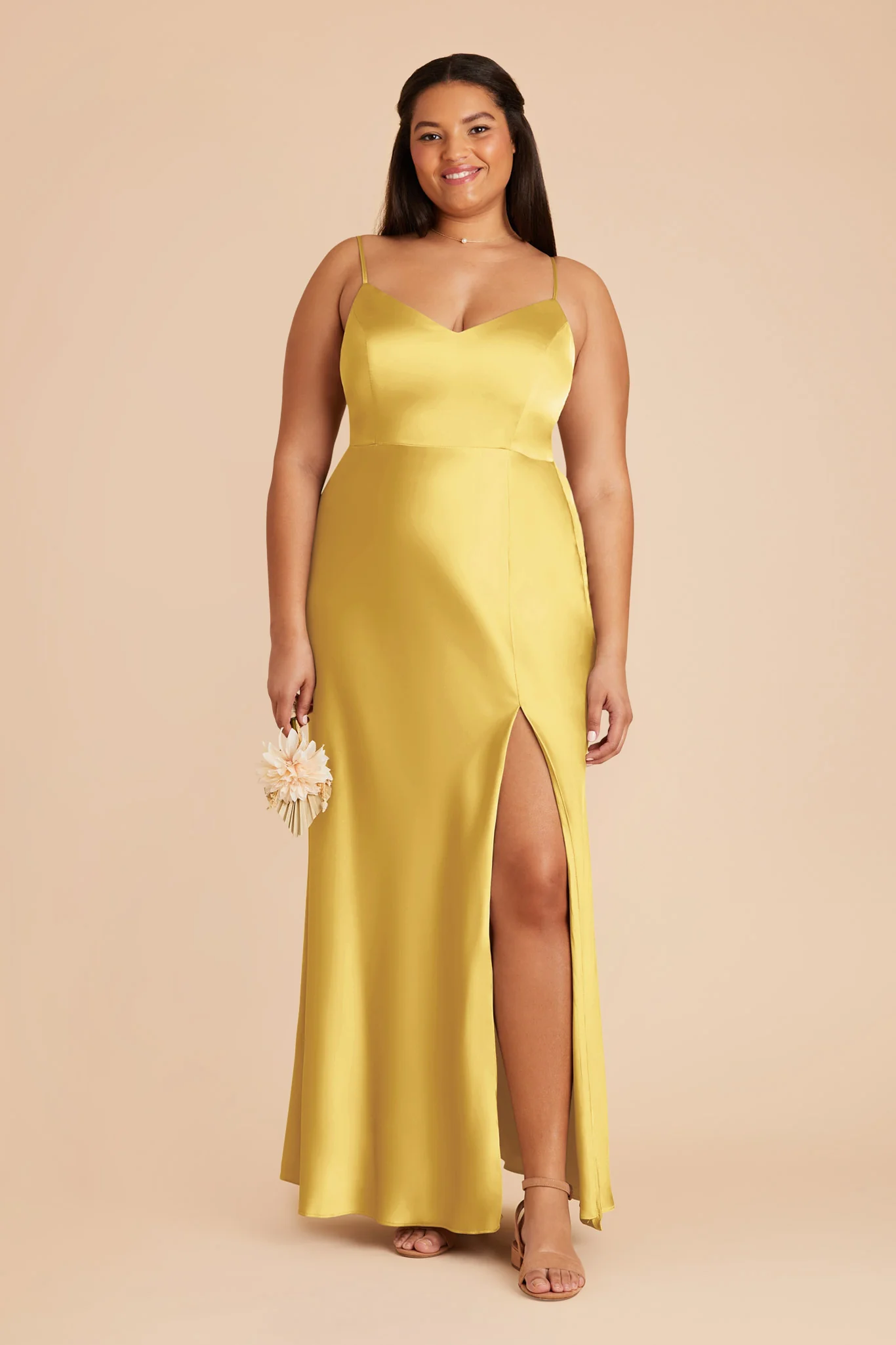 Jay Matte Satin Dress - Sunflower Yellow - Image 2