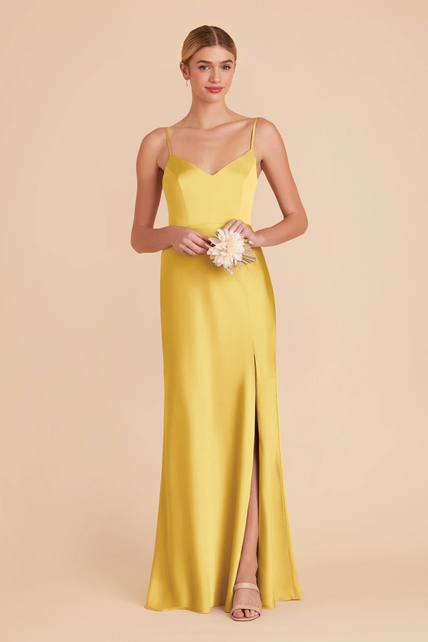 Jay Matte Satin Dress - Sunflower Yellow - Image 3
