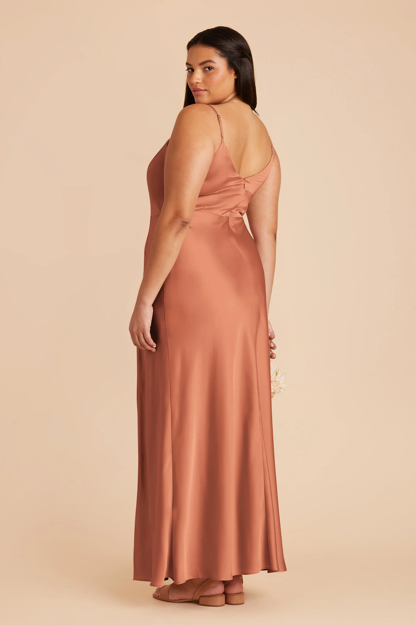 Jay Matte Satin Dress - Terracotta - Image 7
