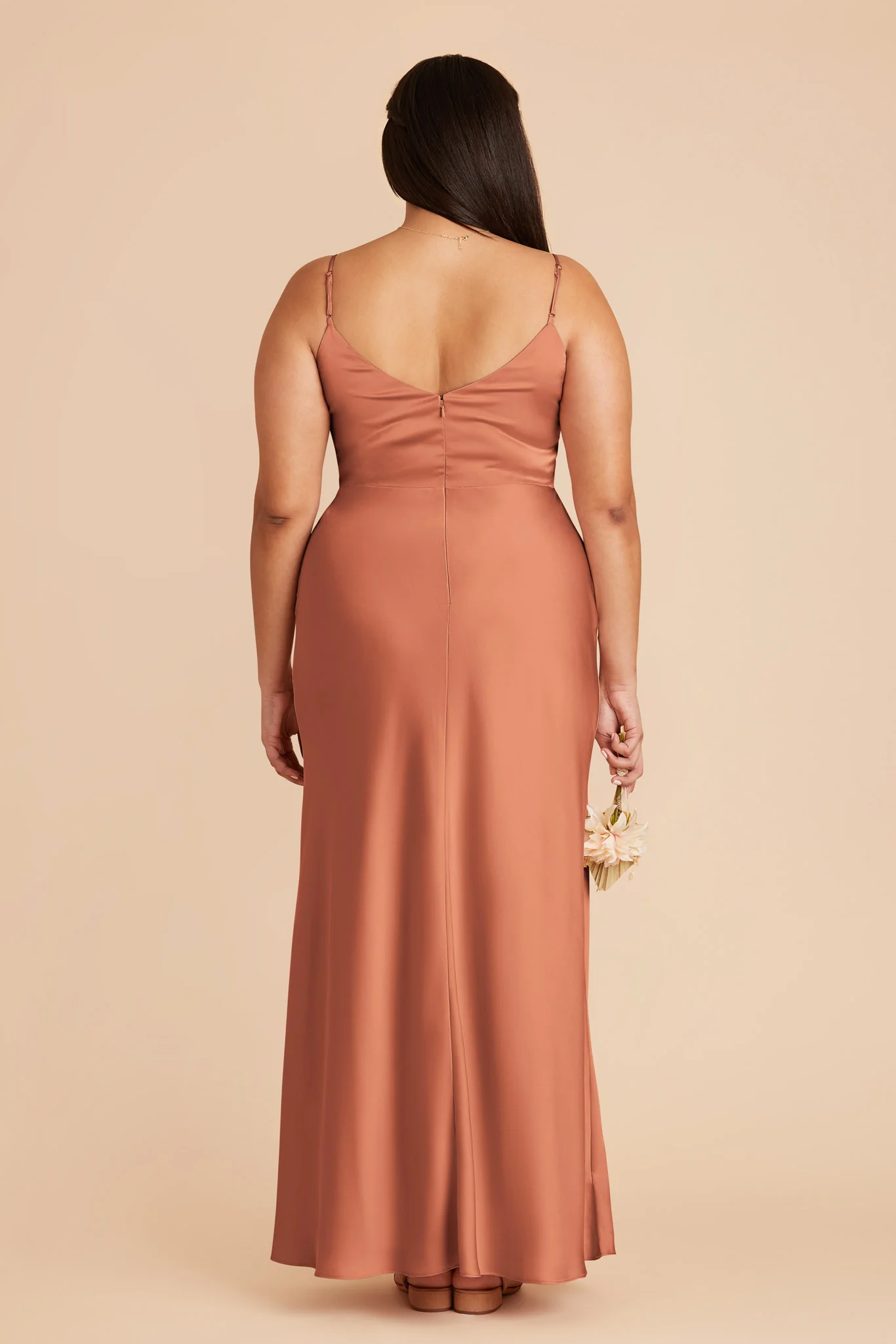 Jay Matte Satin Dress - Terracotta - Image 8