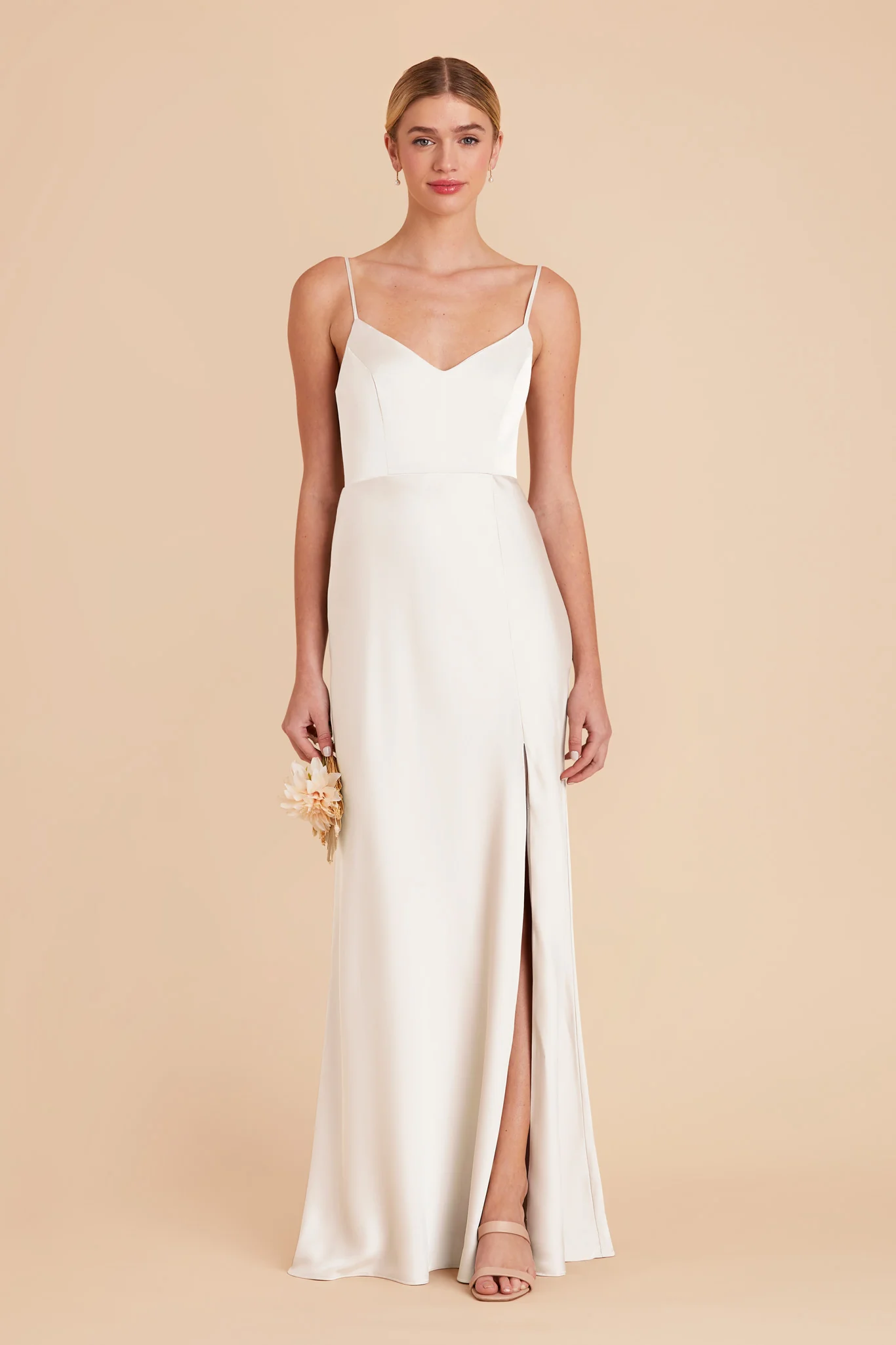 Jay Matte Satin Dress - White