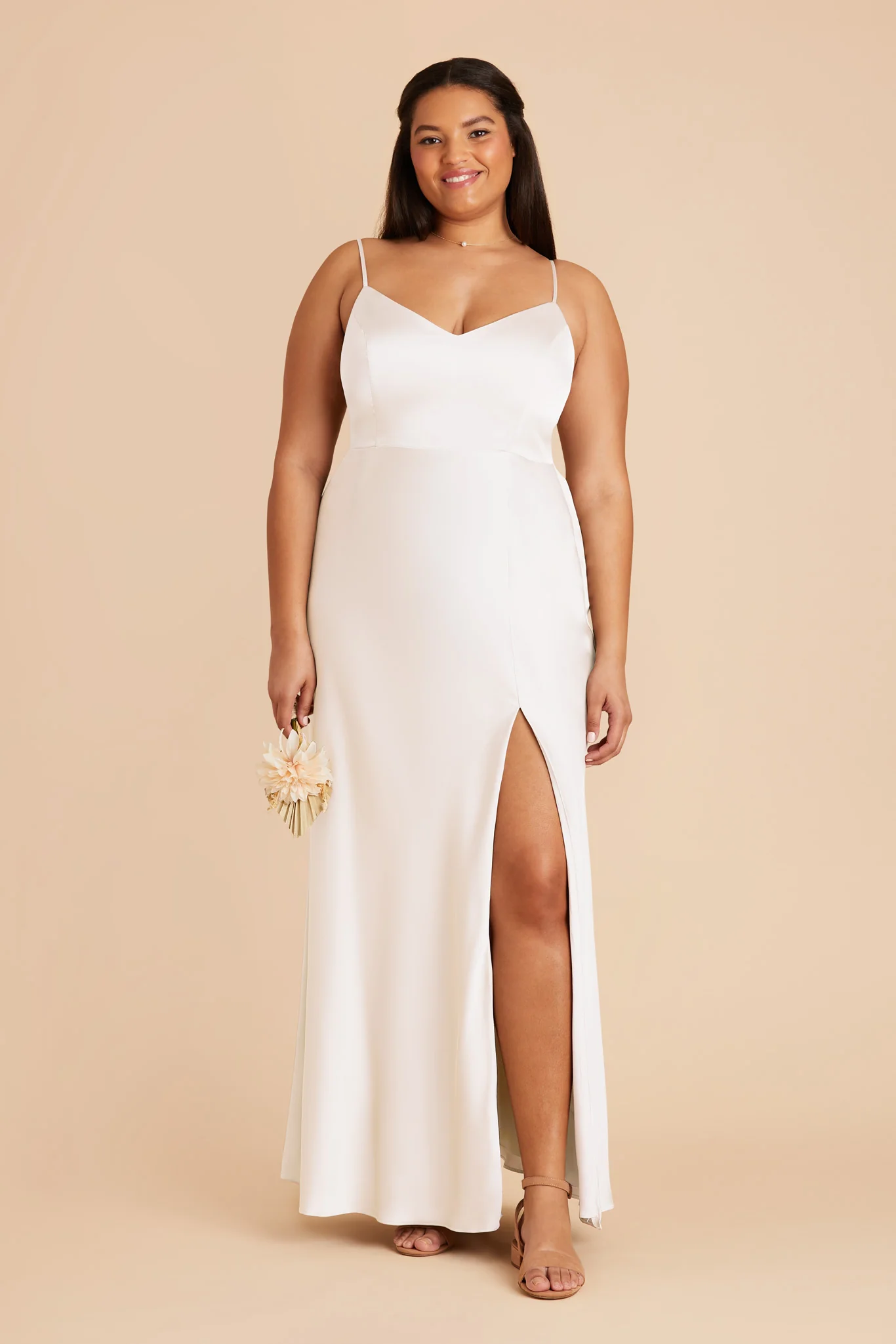 Jay Matte Satin Dress - White - Image 2