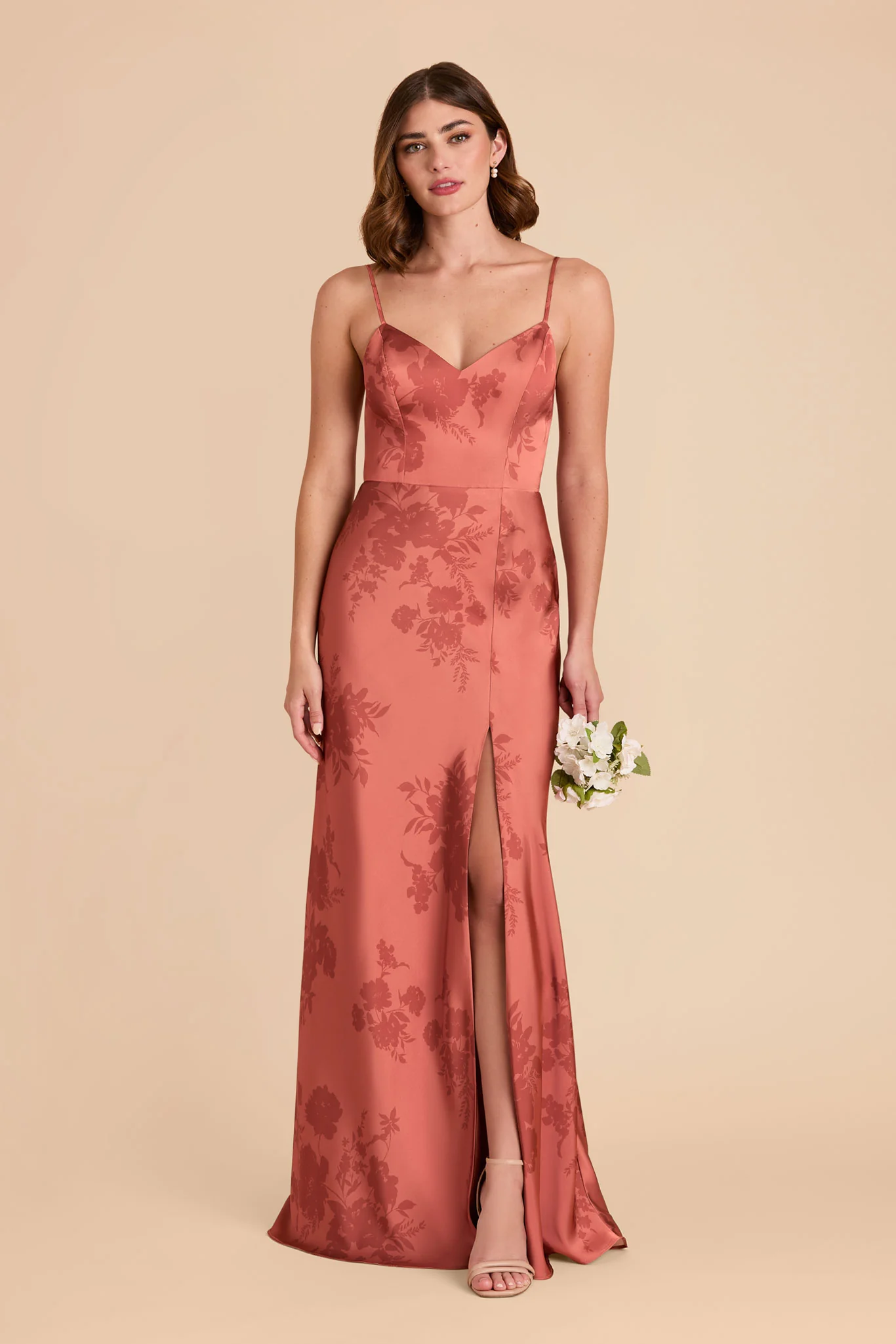 Jay Matte Satin Dress - Wild Rose Whimsical Blooms