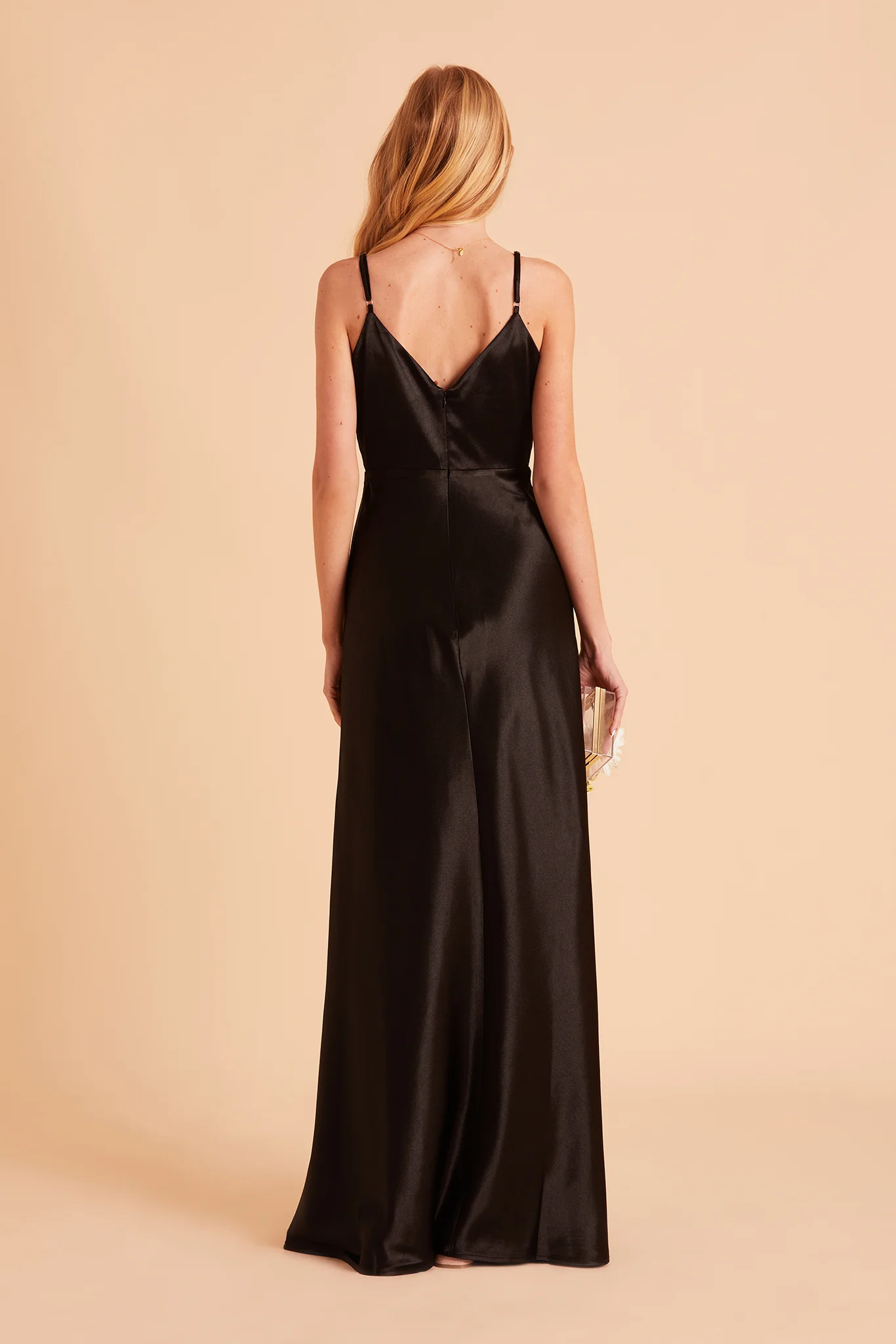 Jay Shiny Satin Dress - Black - Image 13