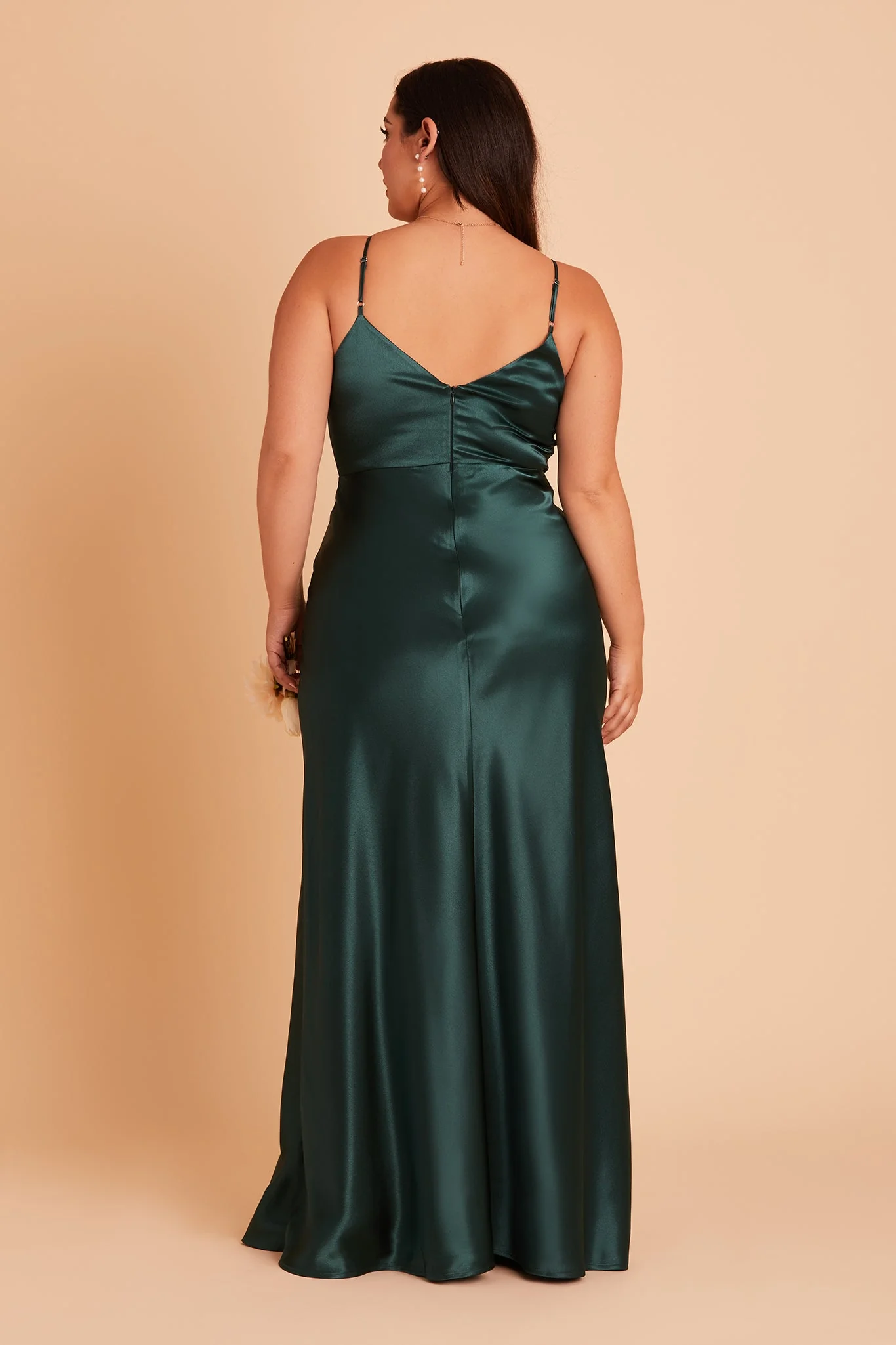 Jay Shiny Satin Dress - Emerald - Image 14