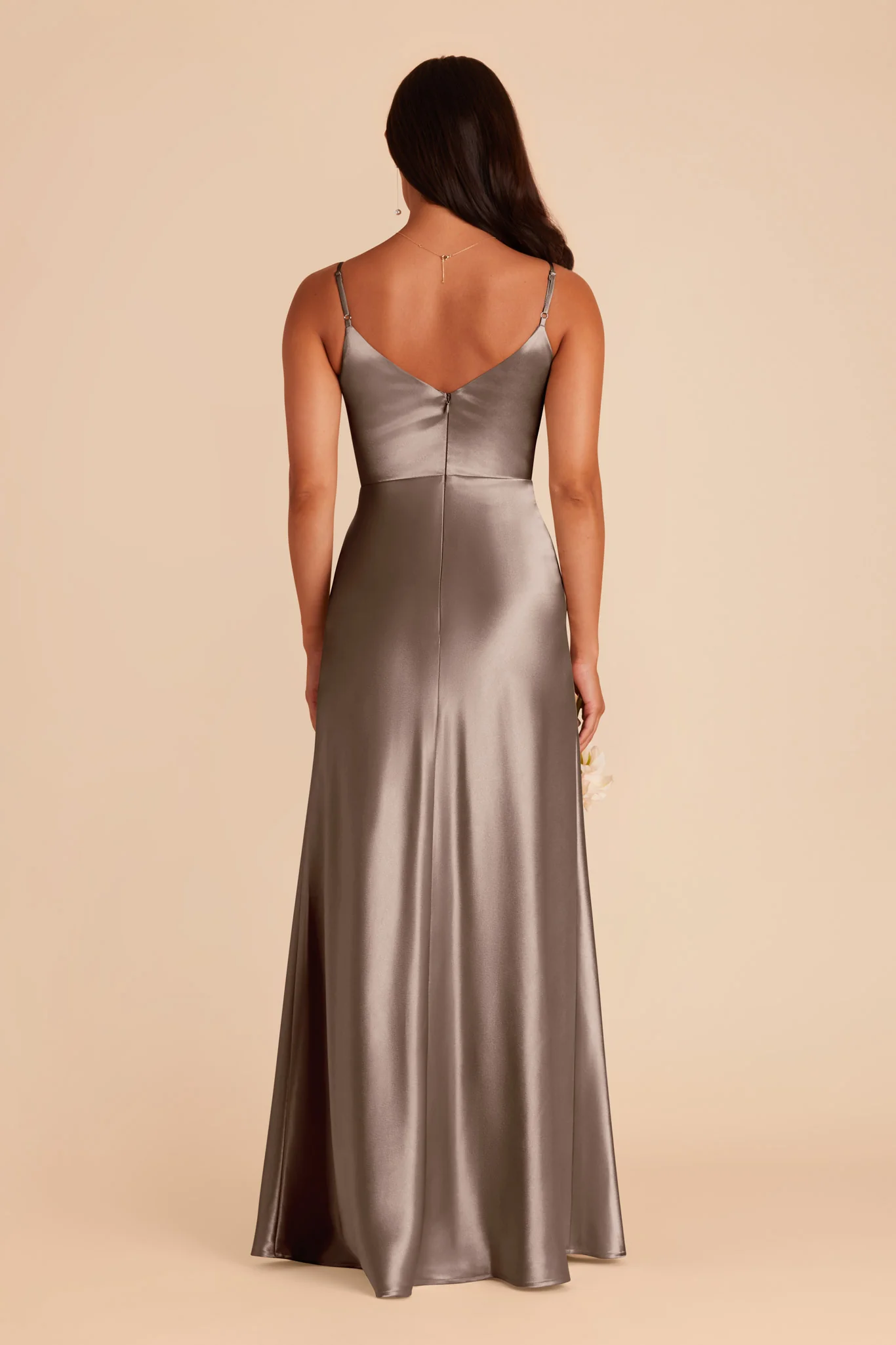 Jay Shiny Satin Dress - Quartz - Image 5