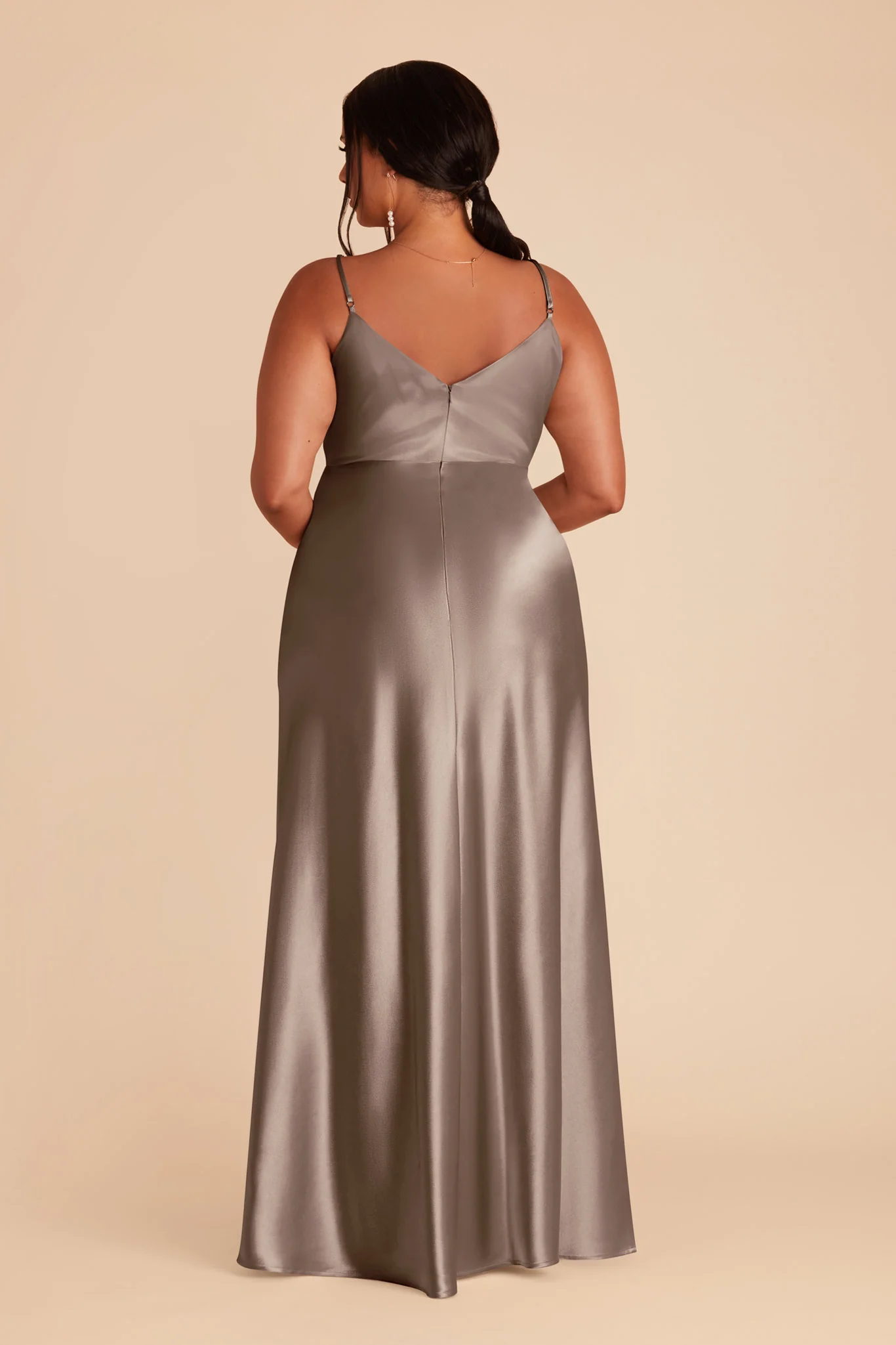 Jay Shiny Satin Dress - Quartz - Image 7