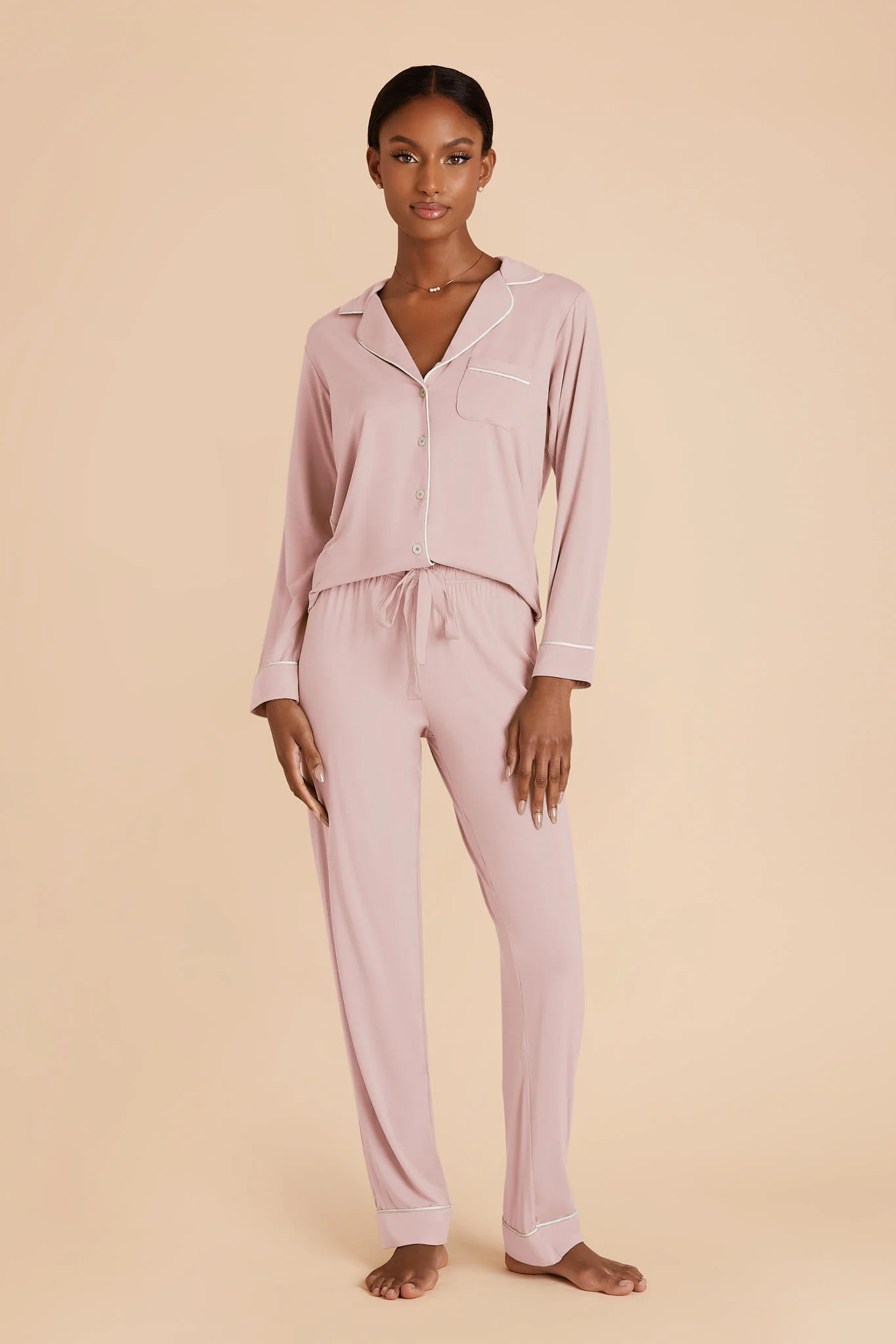Jenna Bamboo Pajama Set - Blush Pink