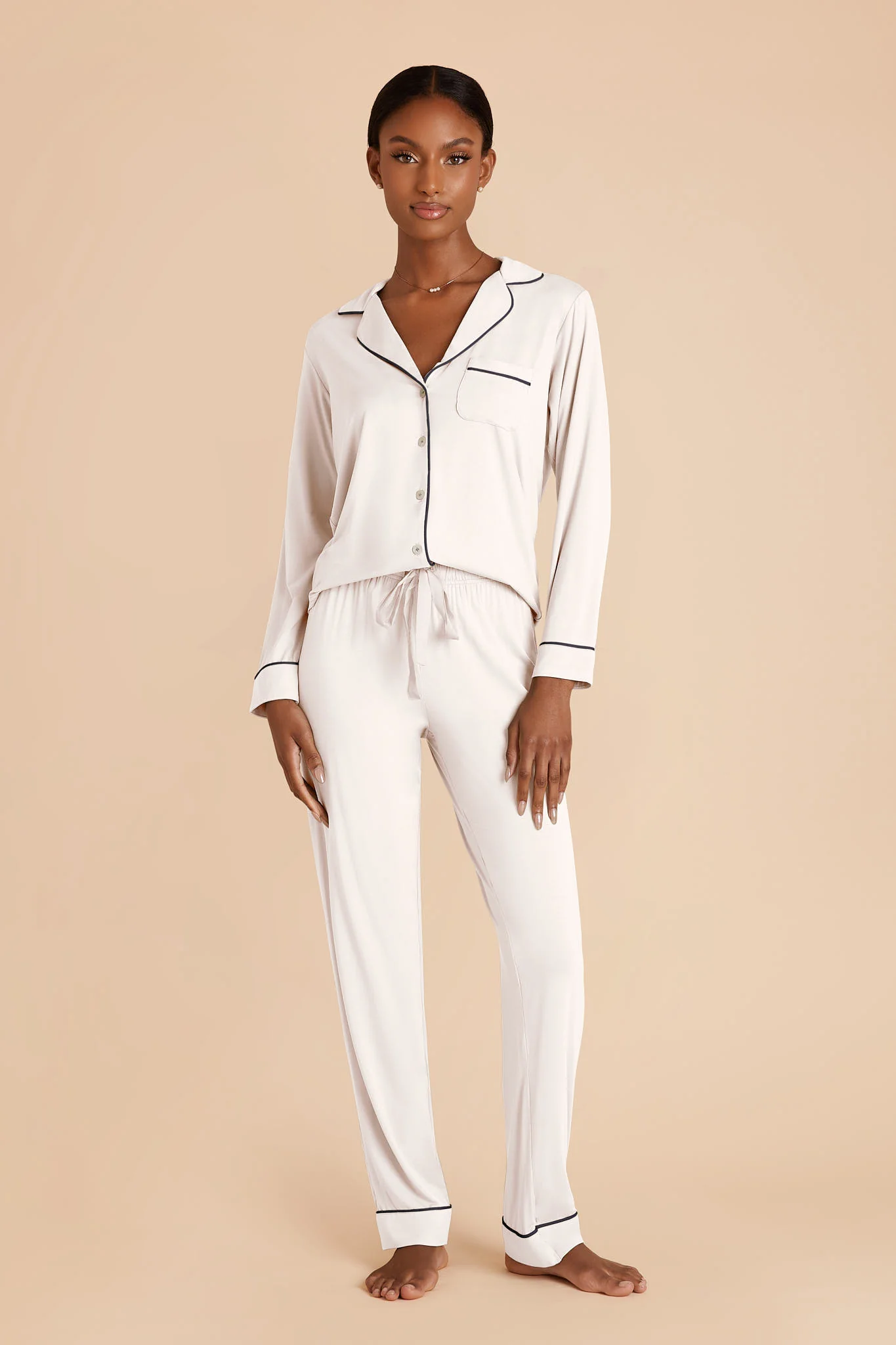 Jenna Bamboo Pajama Set - Ivory
