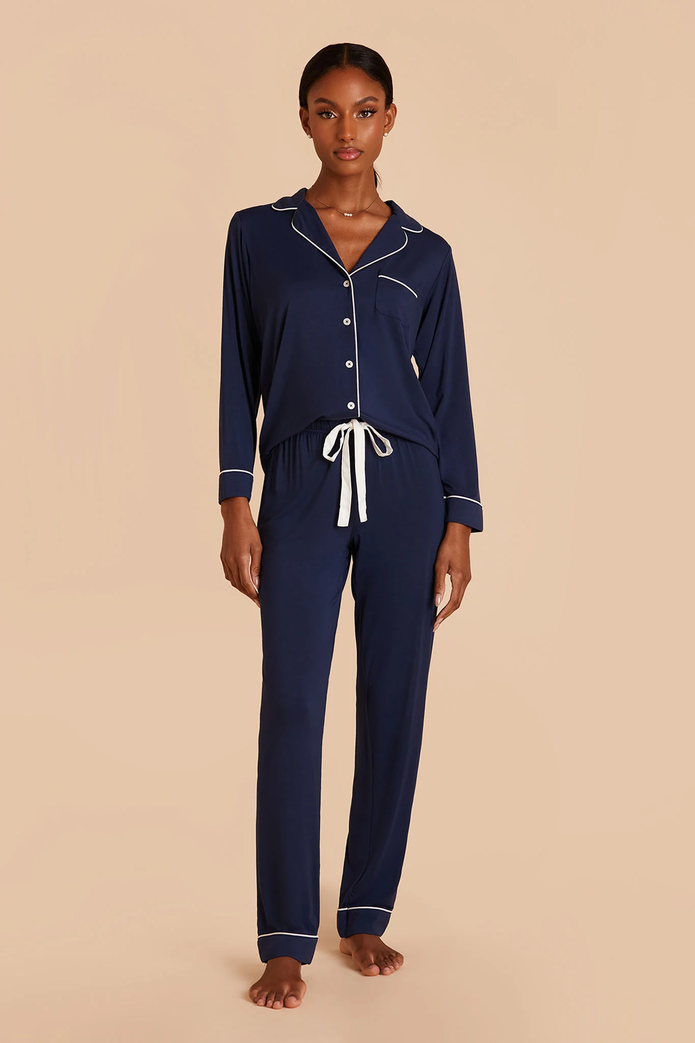 Jenna Bamboo Pajama Set - Navy