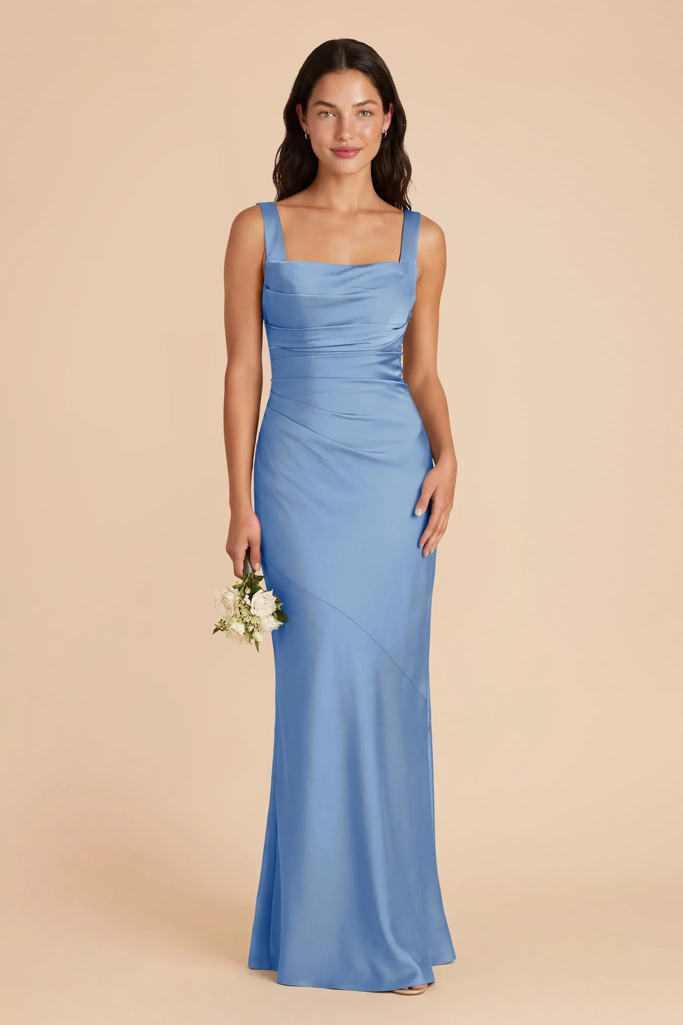 Jennie Matte Satin Dress - Bluebell