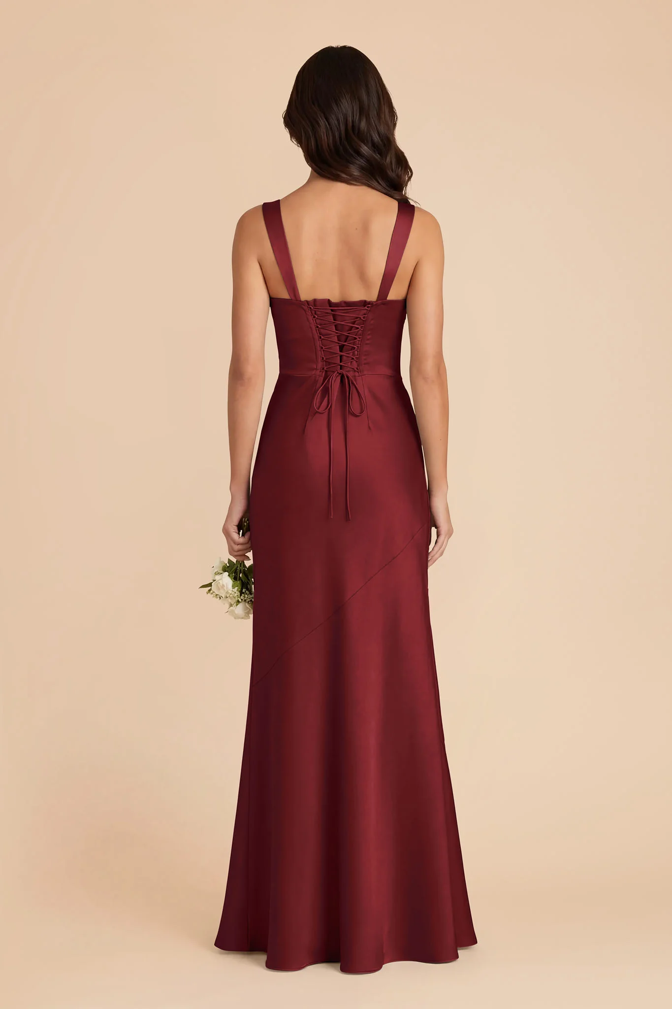 Jennie Matte Satin Dress - Burgundy - Image 4