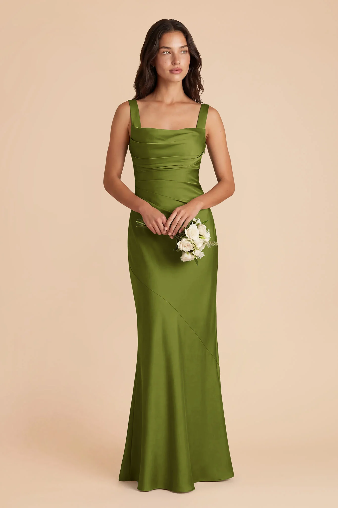 Jennie Matte Satin Dress - Cactus - Image 2