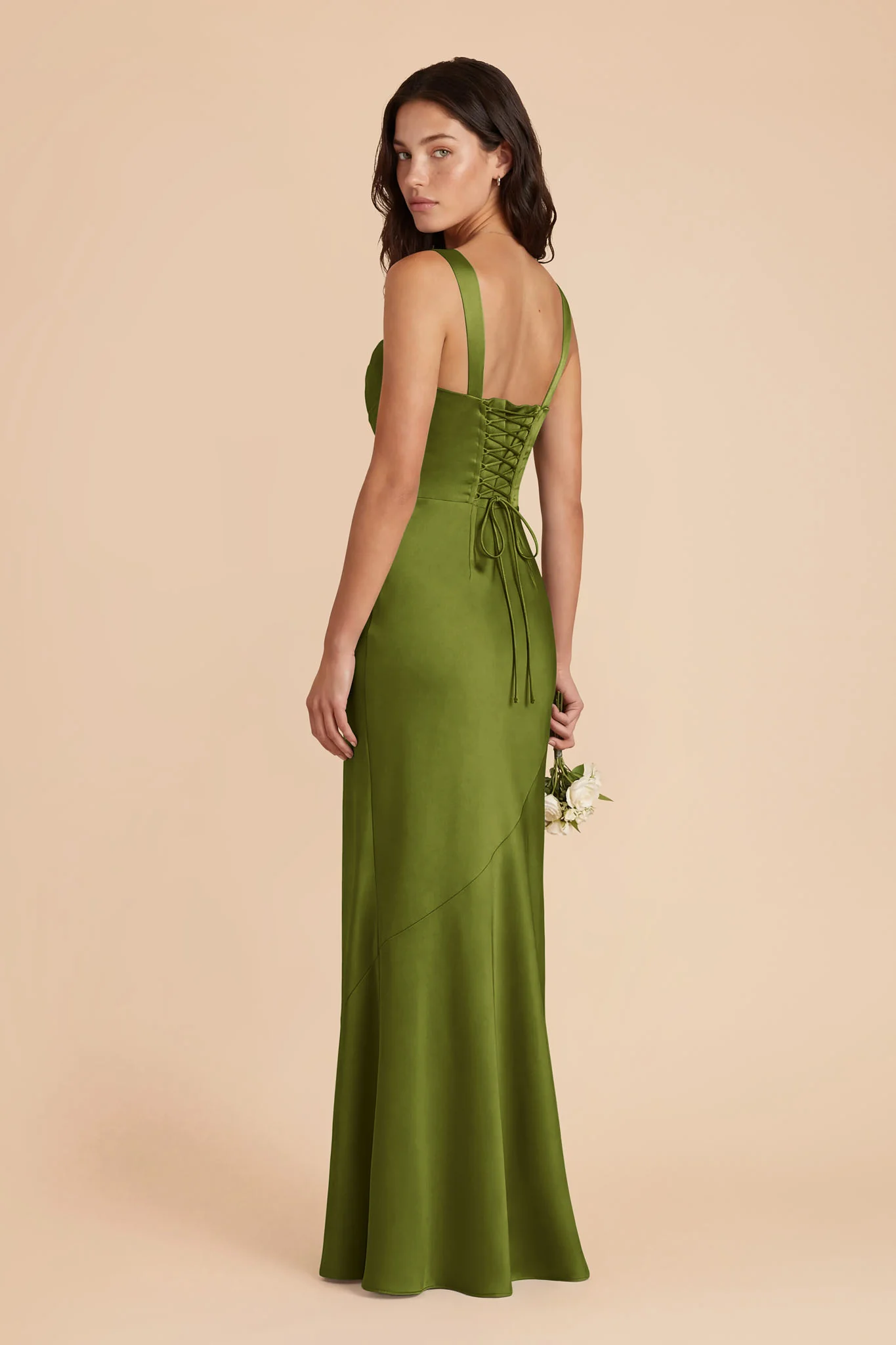 Jennie Matte Satin Dress - Cactus - Image 3