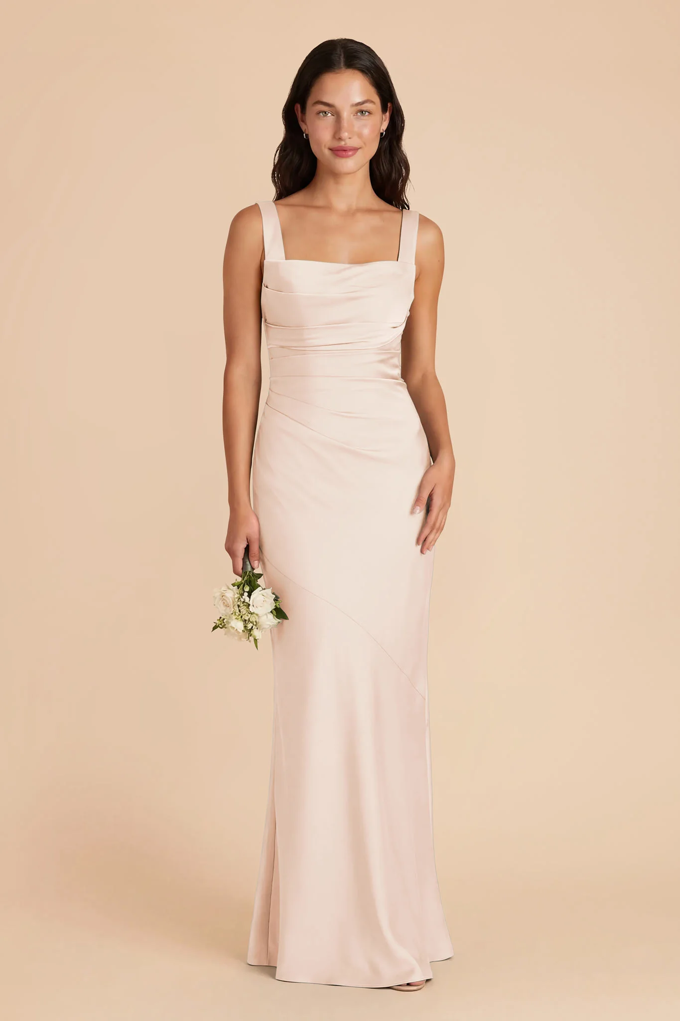 Jennie Matte Satin Dress - Champagne