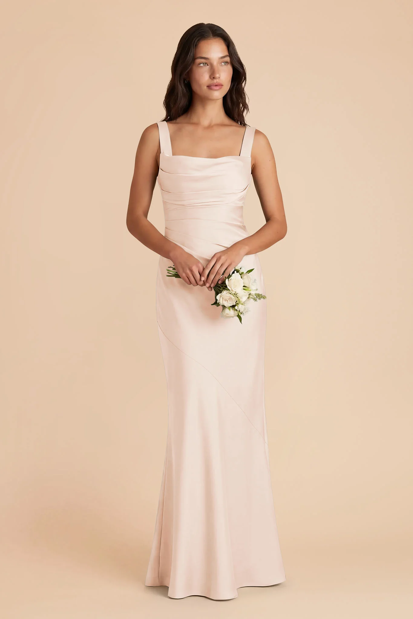 Jennie Matte Satin Dress - Champagne - Image 2