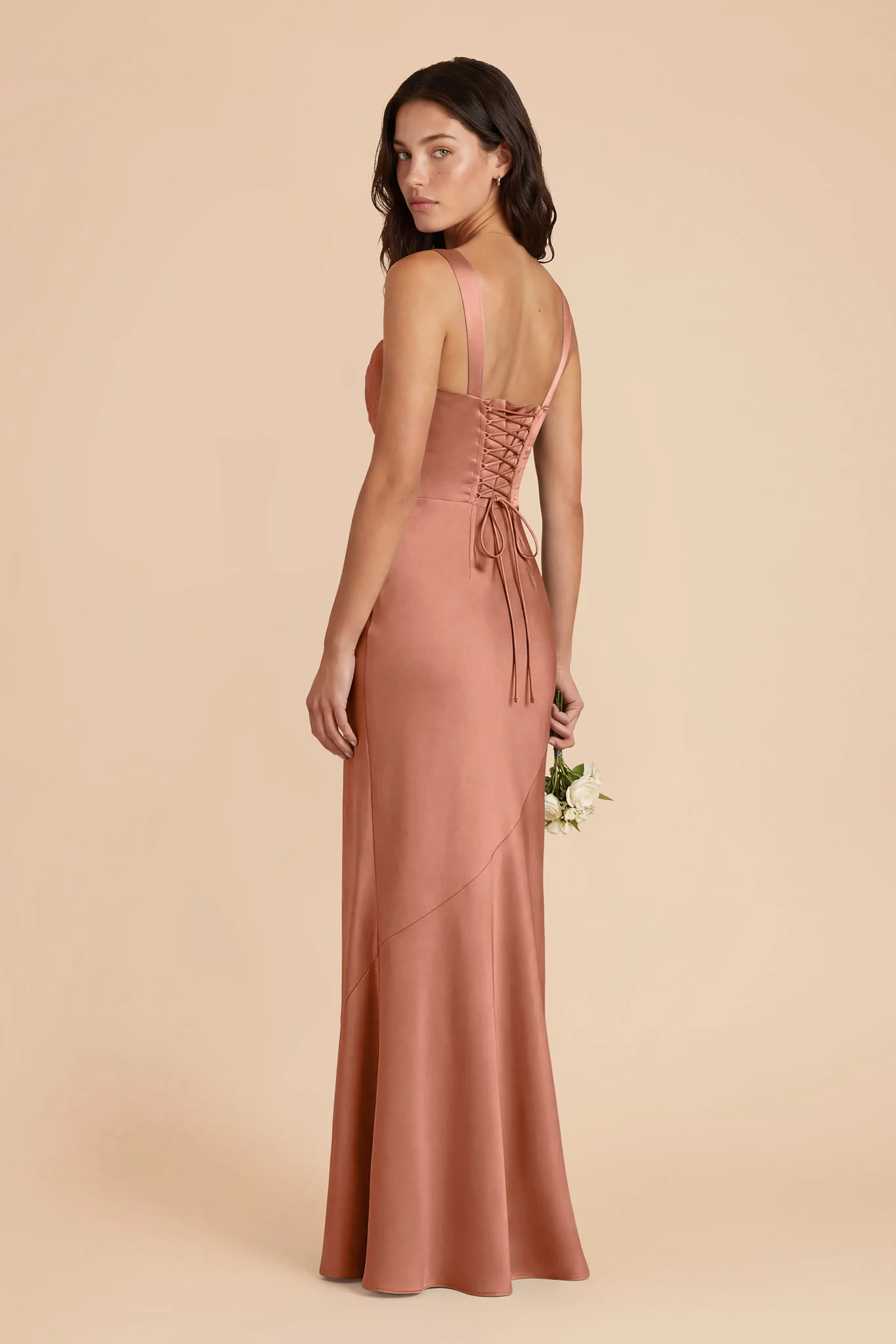 Jennie Matte Satin Dress - Desert Rose - Image 3