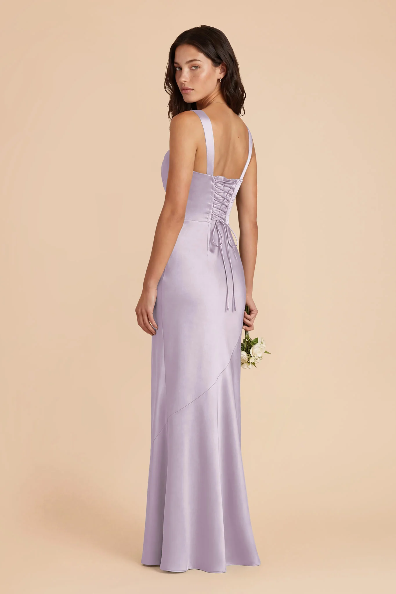 Jennie Matte Satin Dress - Dusty Lilac - Image 3