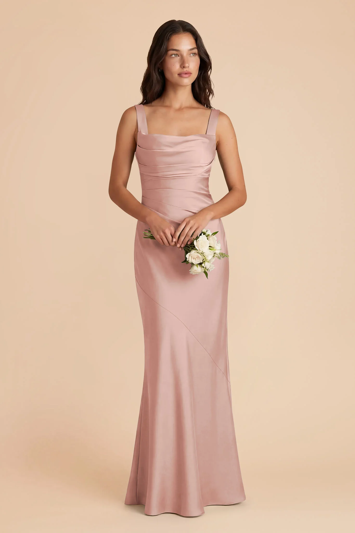 Jennie Matte Satin Dress - English Rose - Image 2