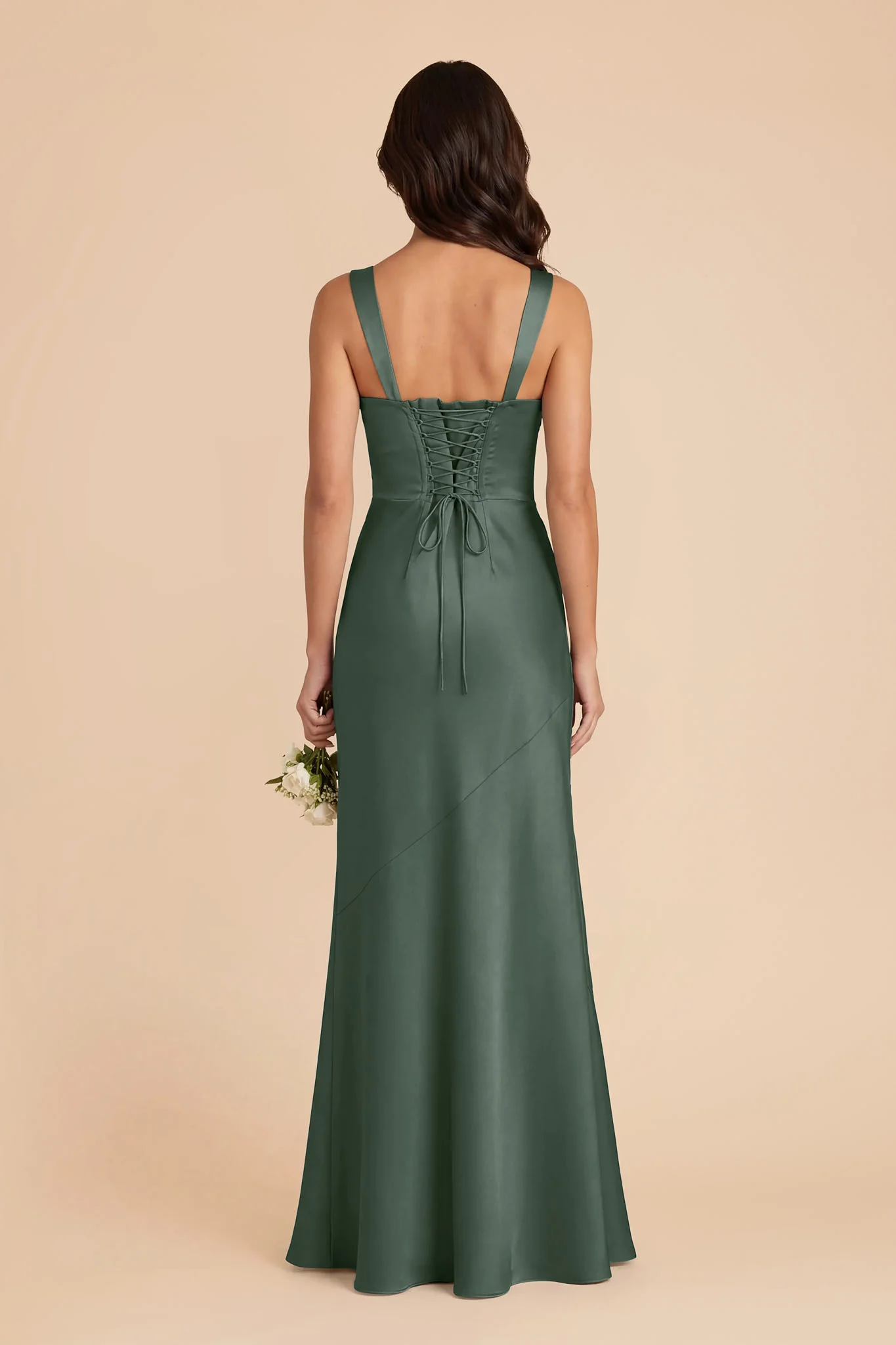 Jennie Matte Satin Dress - Eucalyptus - Image 4