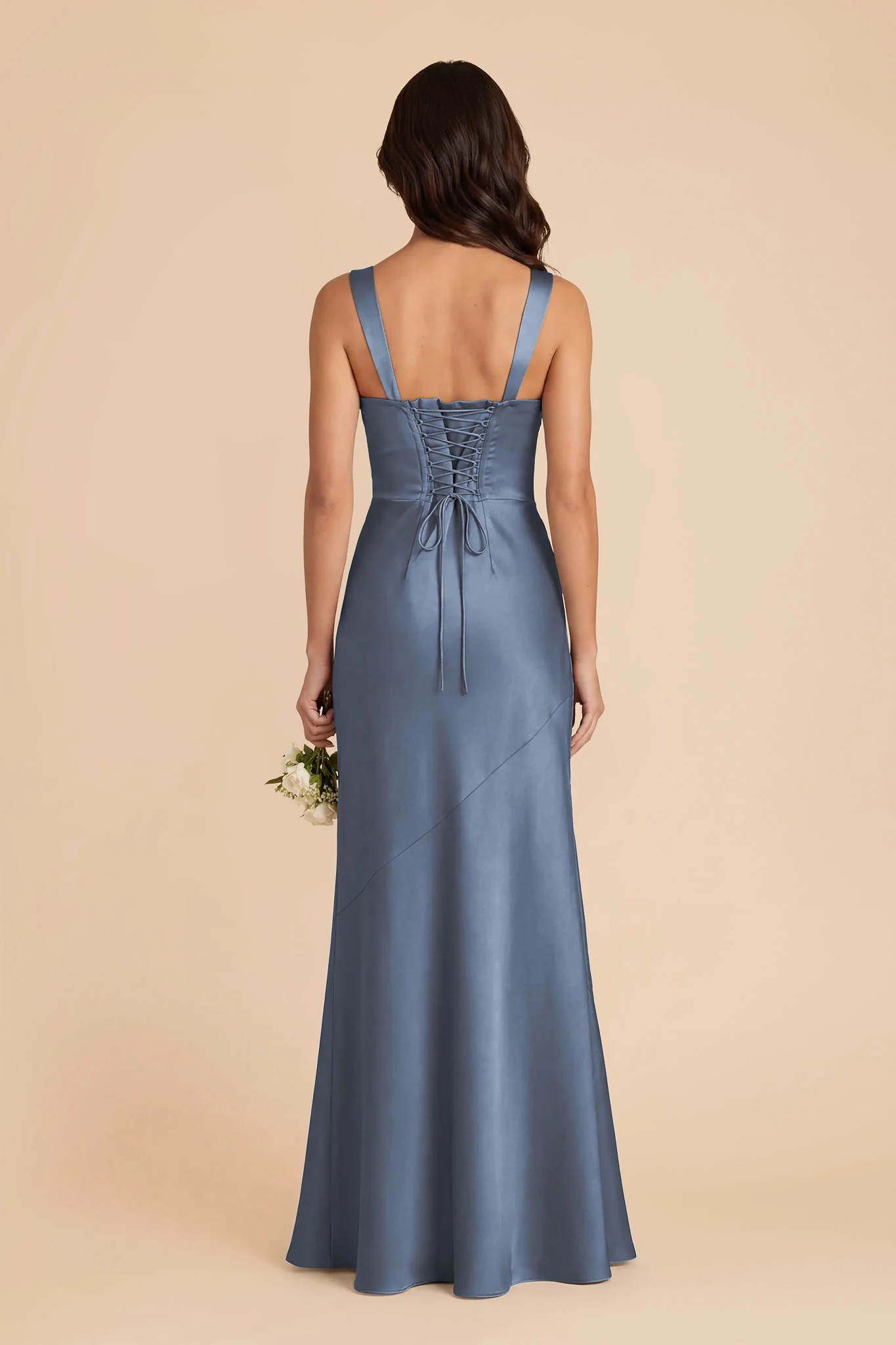 Jennie Matte Satin Dress - French Blue - Image 4