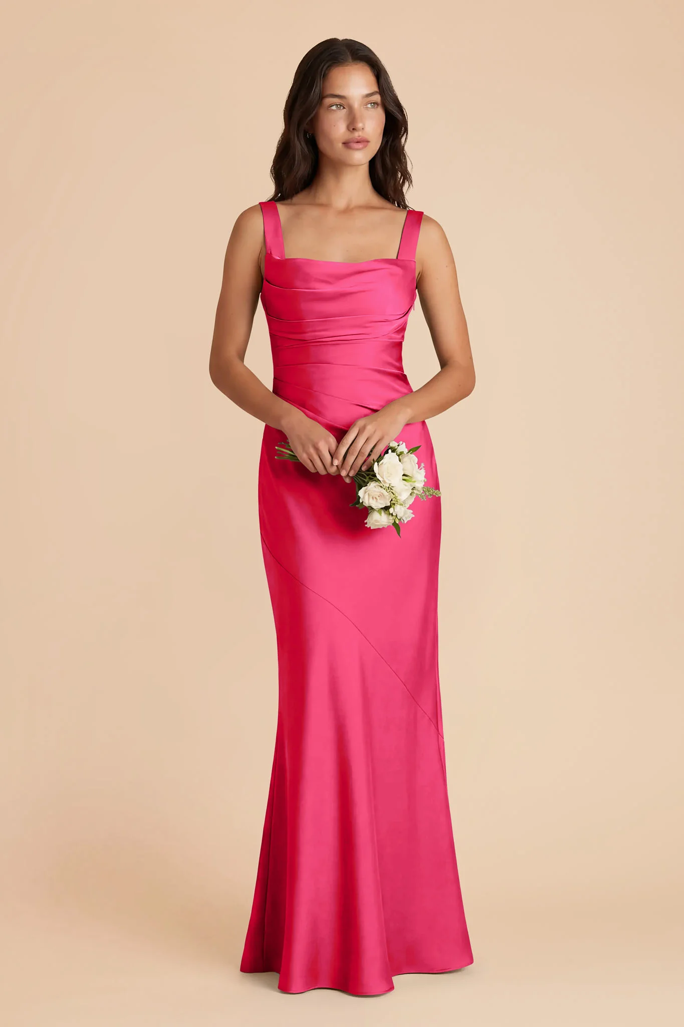 Jennie Matte Satin Dress - Fuchsia - Image 2