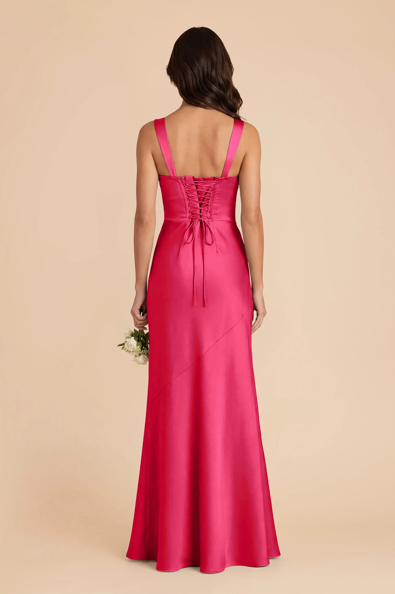 Jennie Matte Satin Dress - Fuchsia - Image 4
