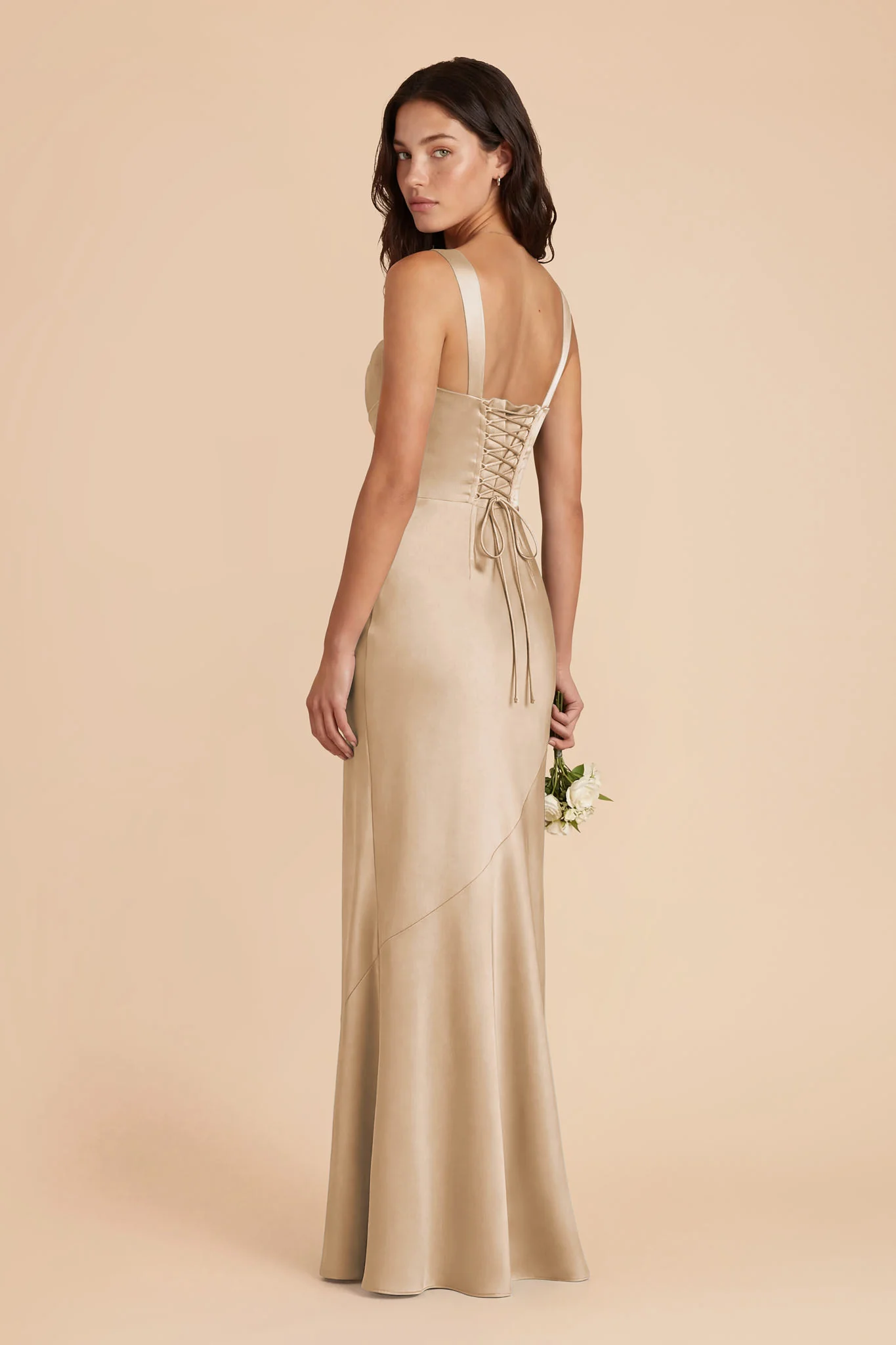 Jennie Matte Satin Dress - Gold - Image 3
