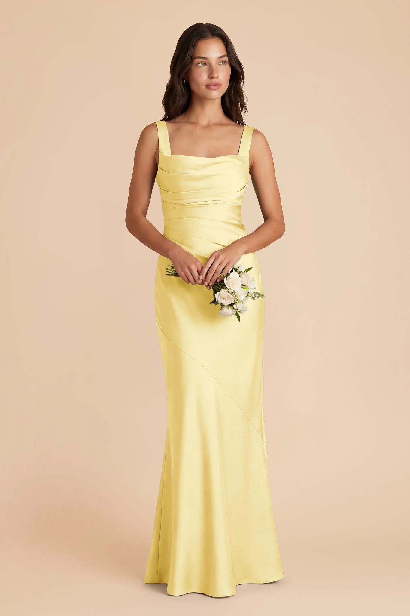 Jennie Matte Satin Dress - Lemon Sorbet - Image 2