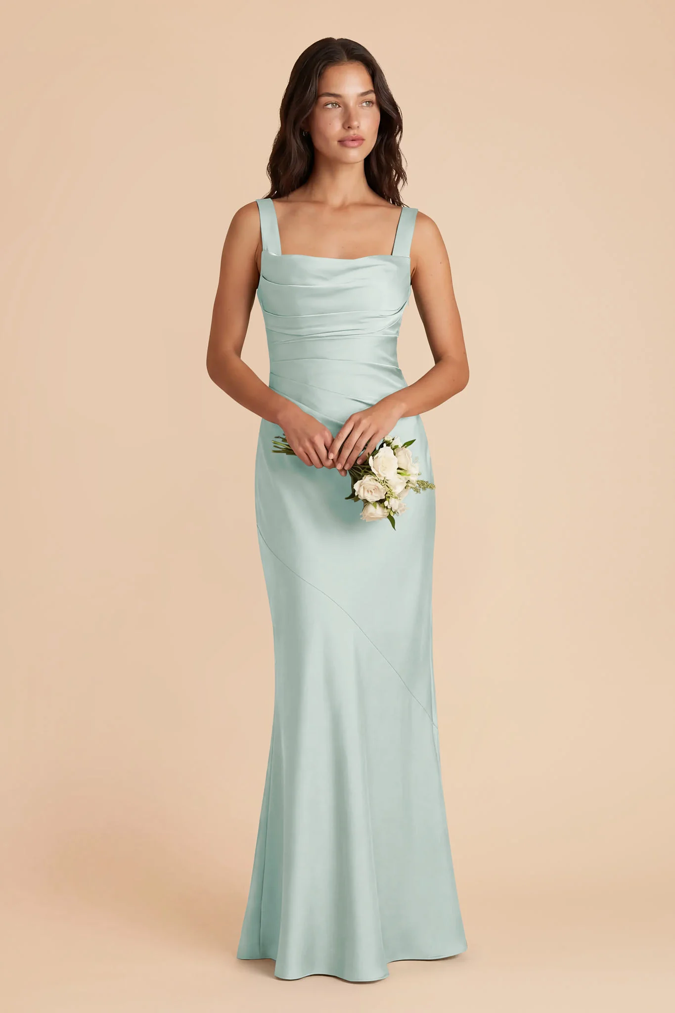 Jennie Matte Satin Dress - Mint - Image 2