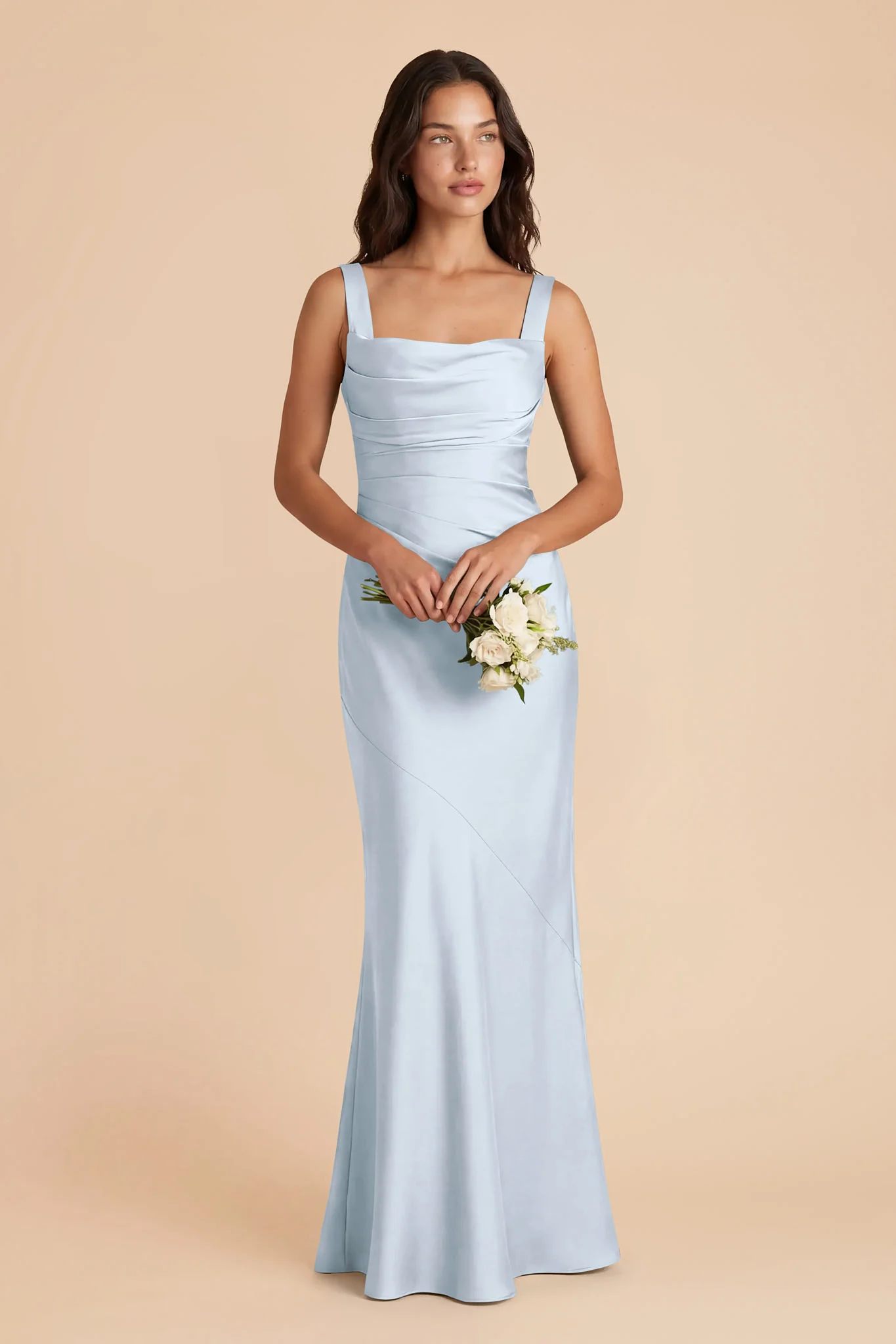 Jennie Matte Satin Dress - Mist Blue - Image 2