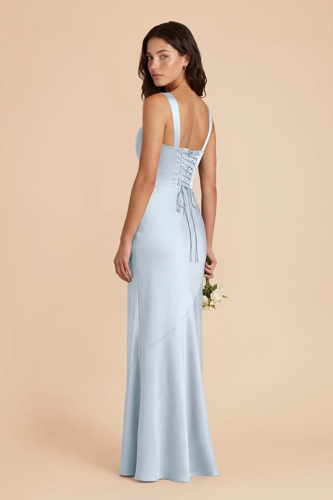 Jennie Matte Satin Dress - Mist Blue - Image 3