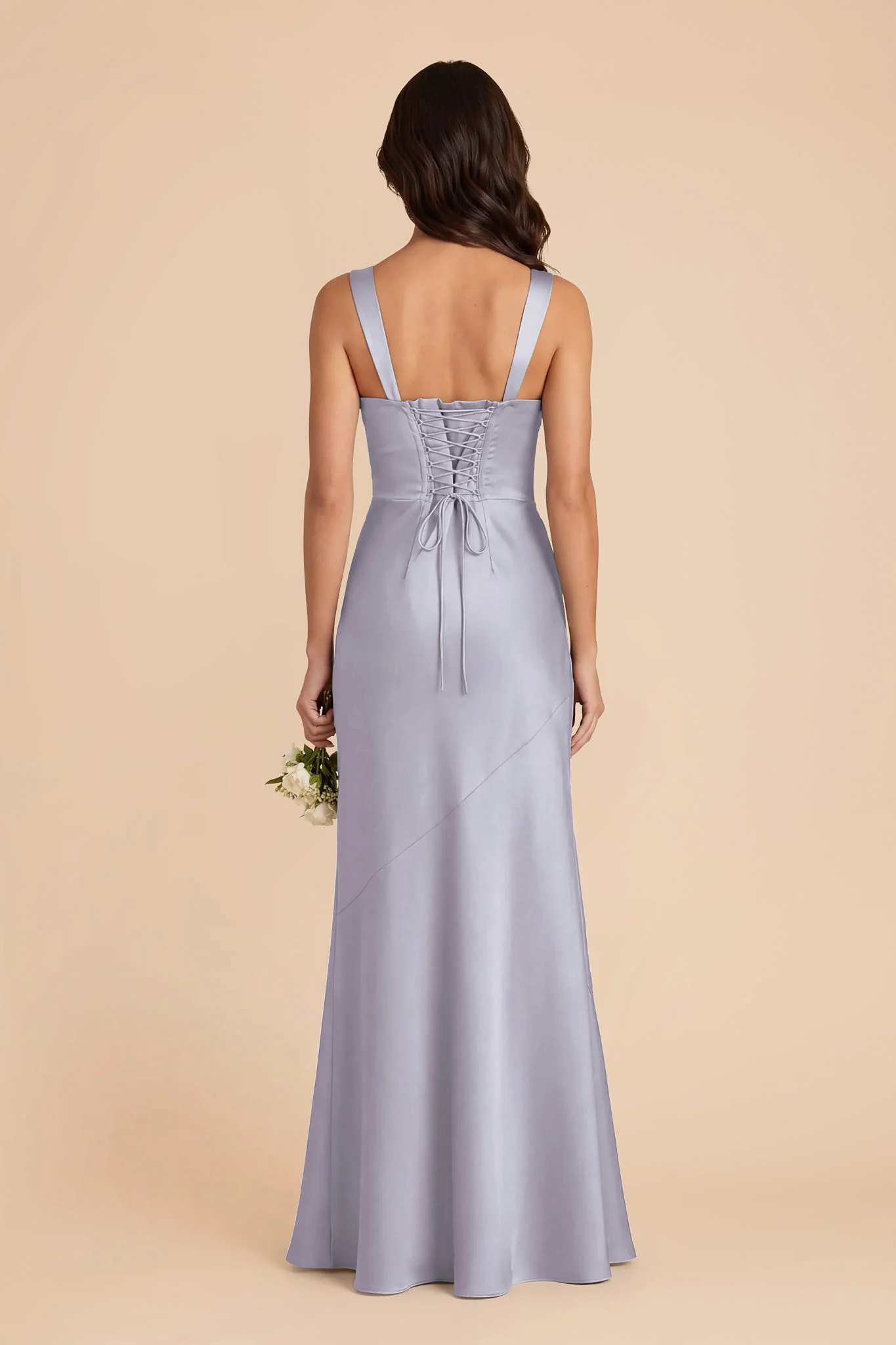 Jennie Matte Satin Dress - Periwinkle Blue - Image 4