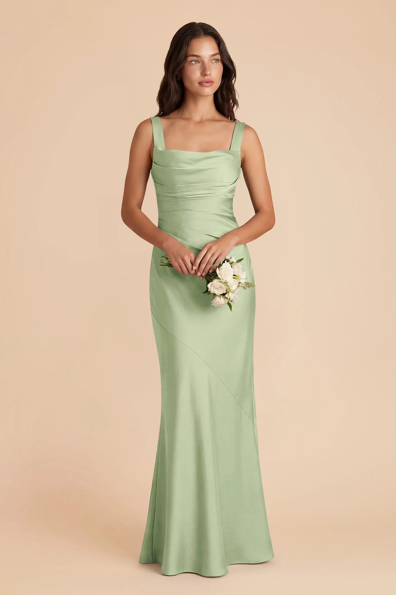 Jennie Matte Satin Dress - Pistachio - Image 2