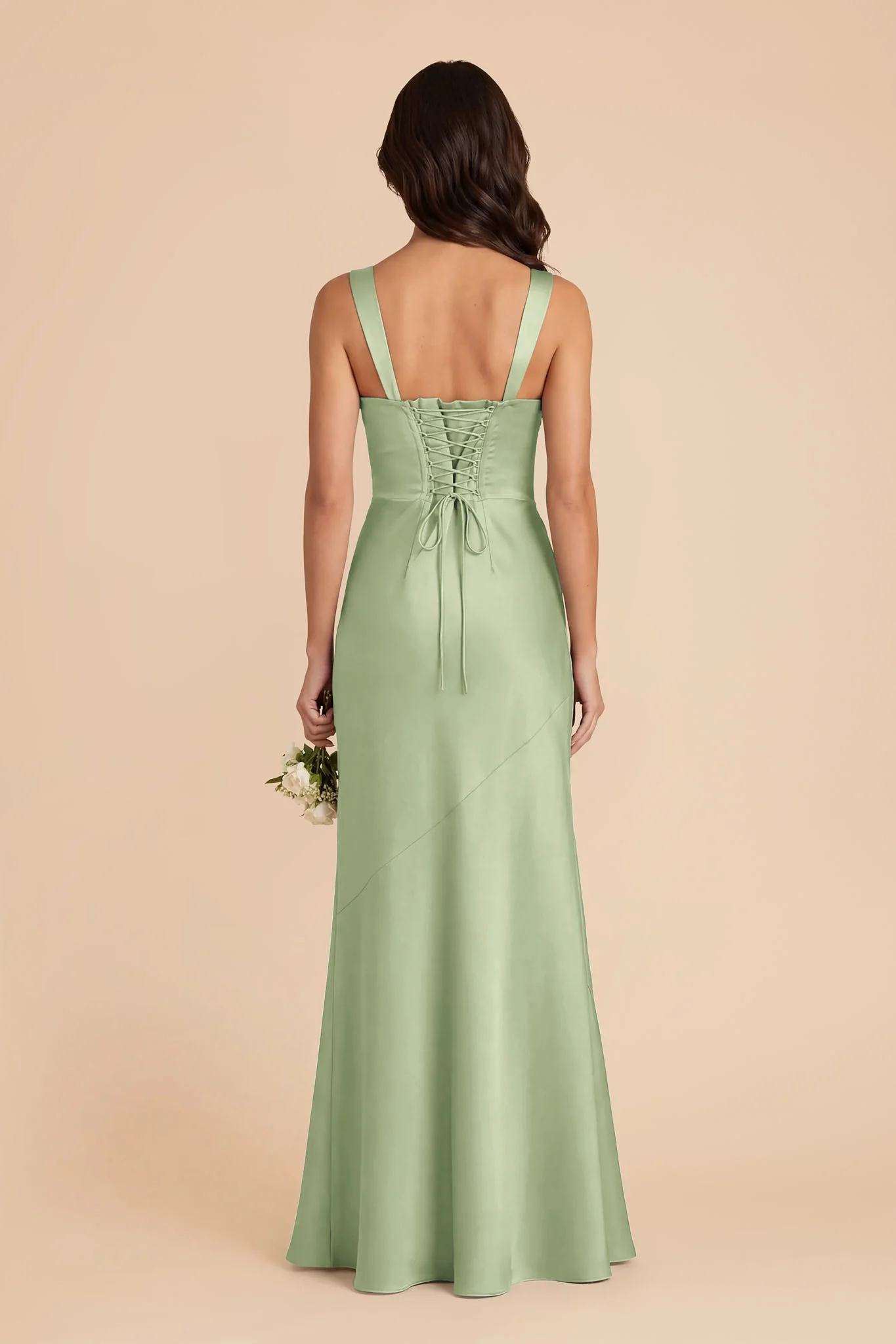 Jennie Matte Satin Dress - Pistachio - Image 4