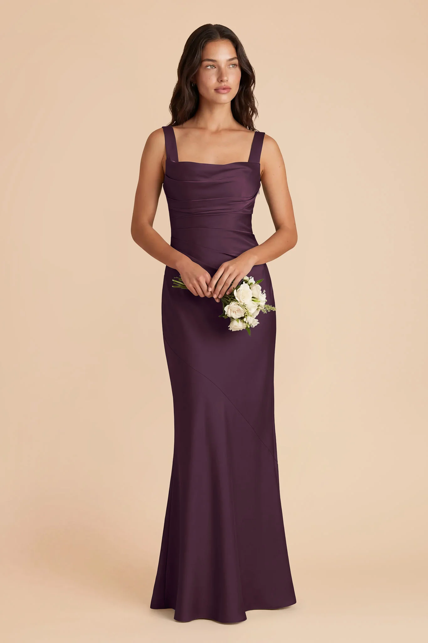 Jennie Matte Satin Dress - Plum