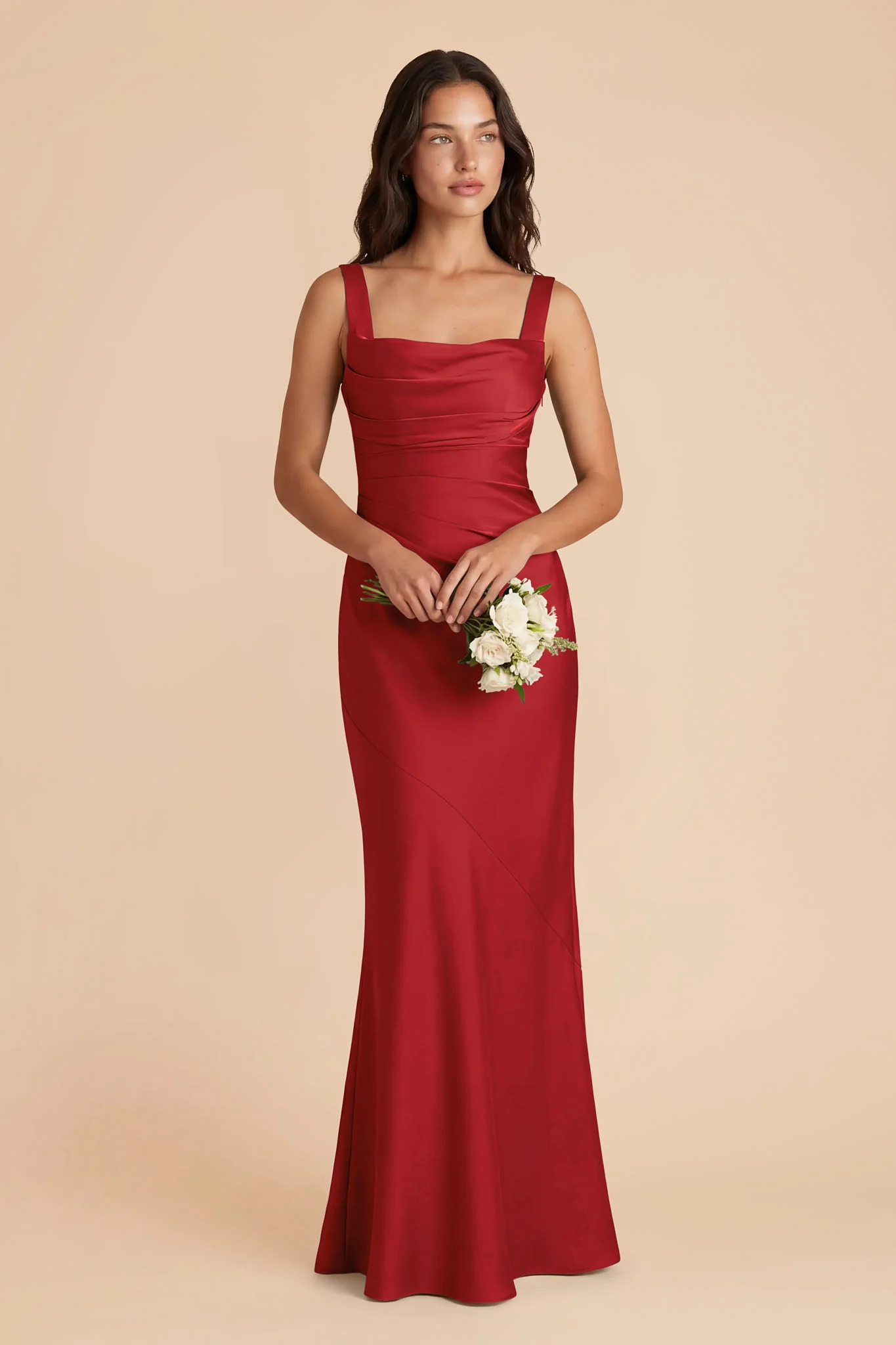 Jennie Matte Satin Dress - Ruby Red - Image 2