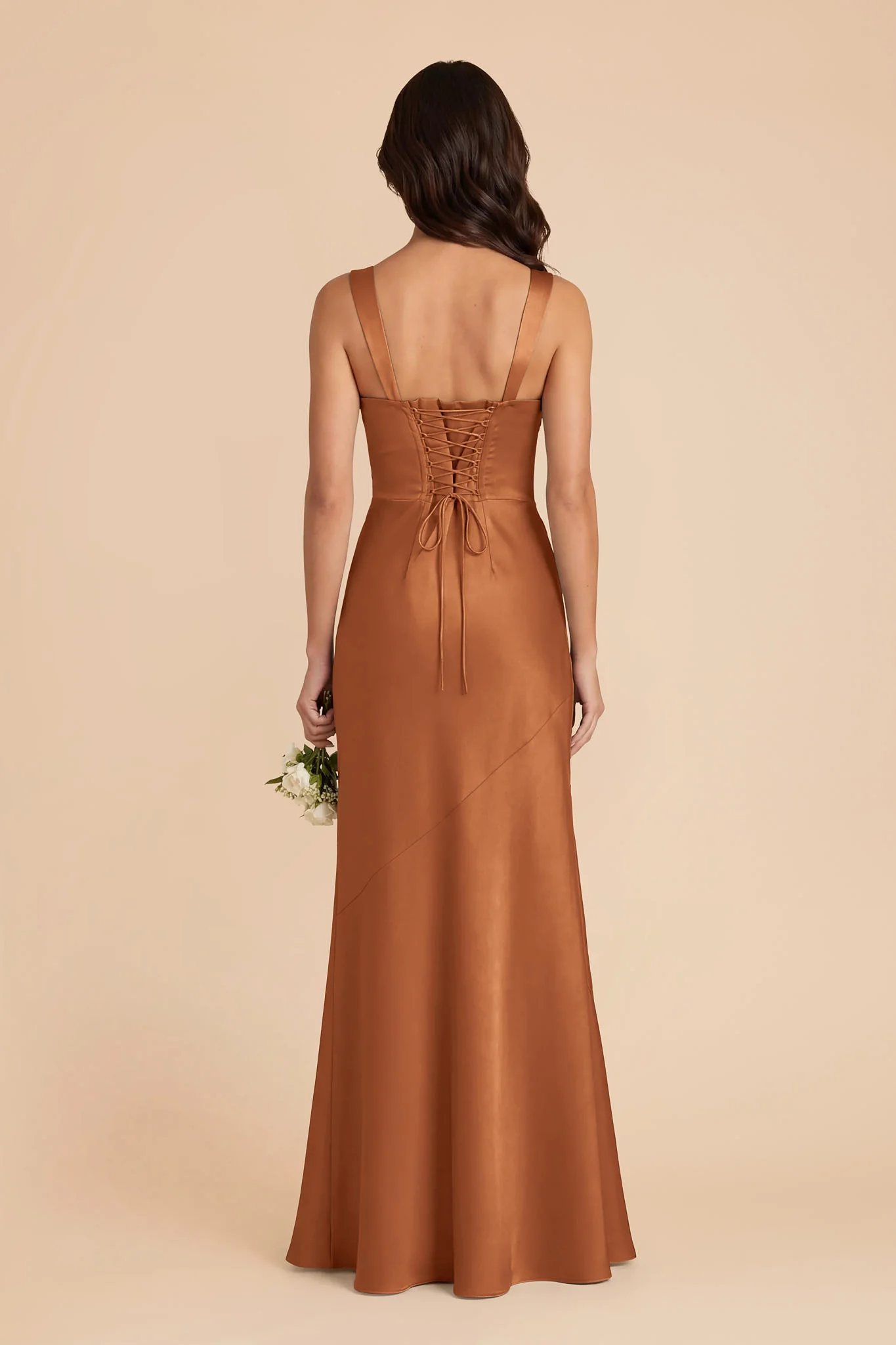Jennie Matte Satin Dress - Rust - Image 4