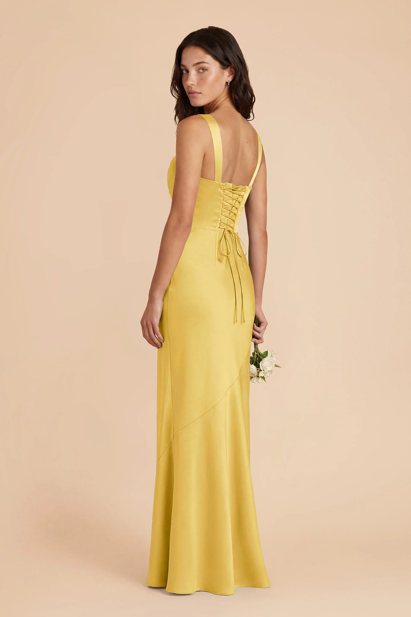 Jennie Matte Satin Dress - Sunflower Yellow - Image 3